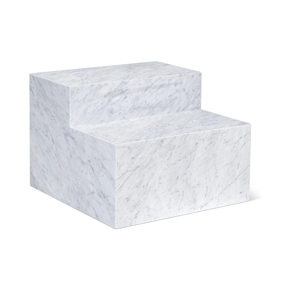 Align Coffee Table, Tiered, Carrara Marble