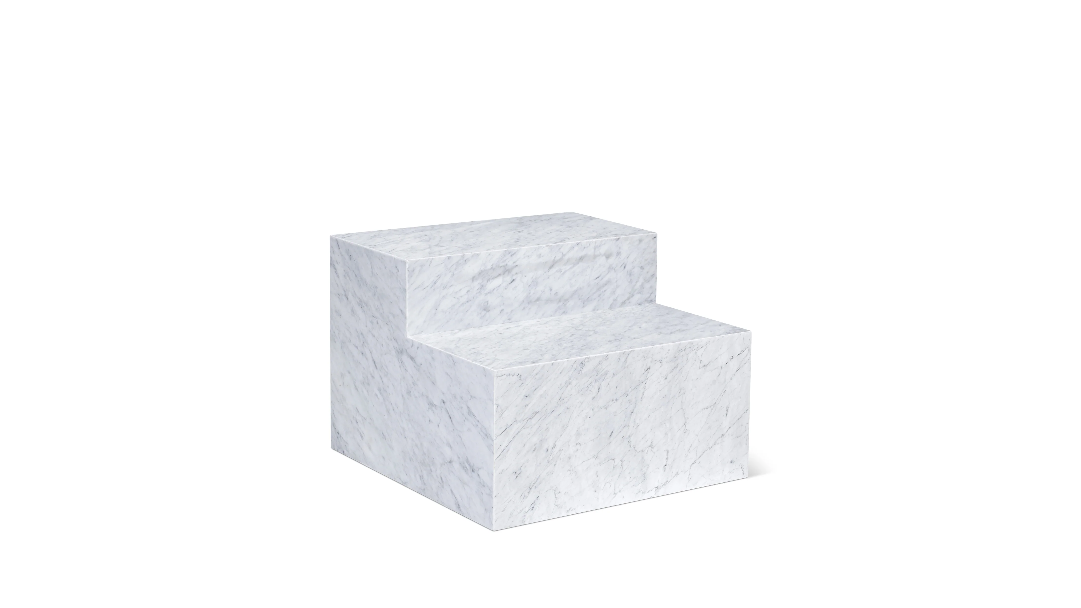 Align Coffee Table, Tiered, Carrara Marble - Image 2