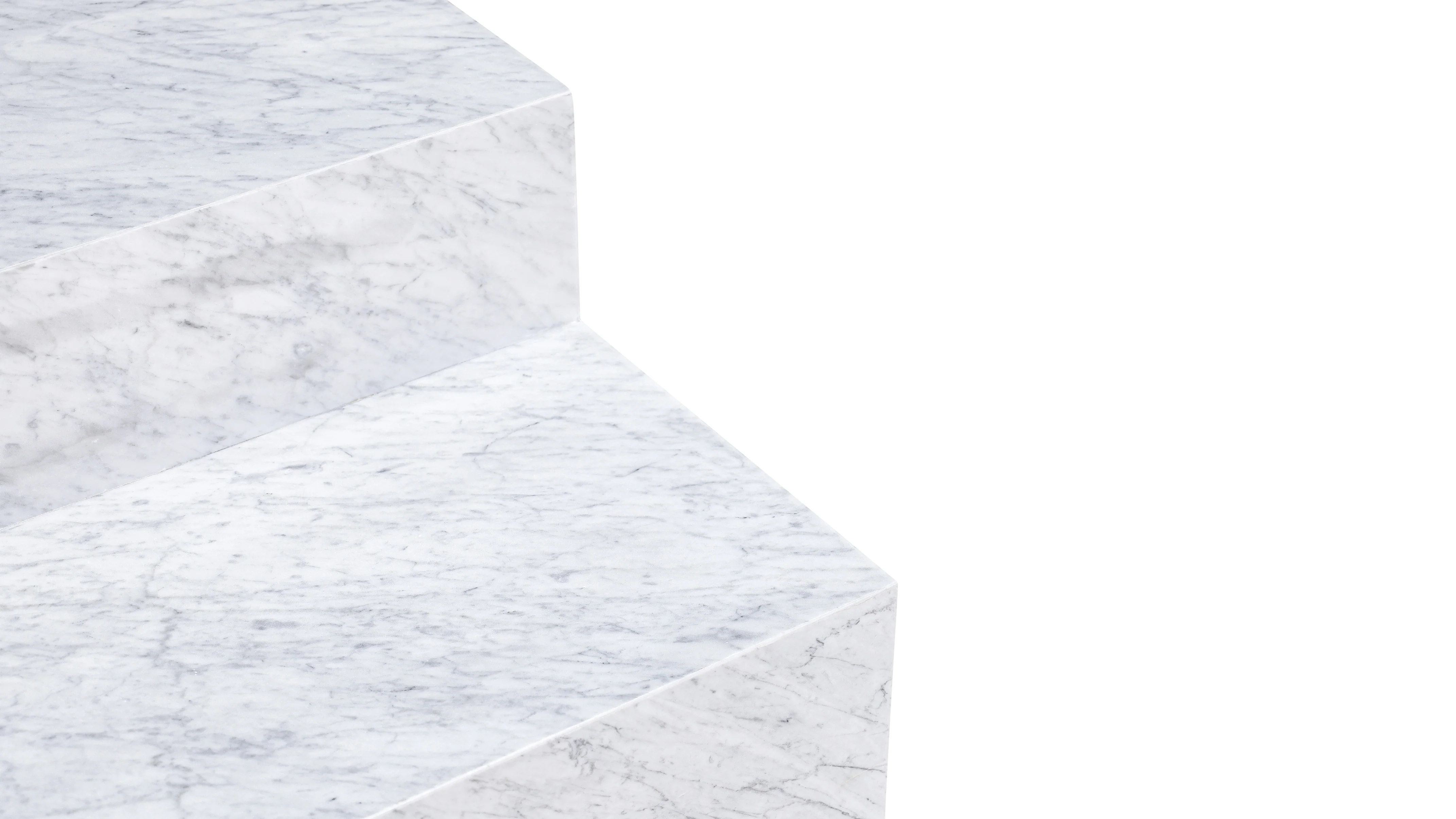 Align Coffee Table, Tiered, Carrara Marble - Image 9