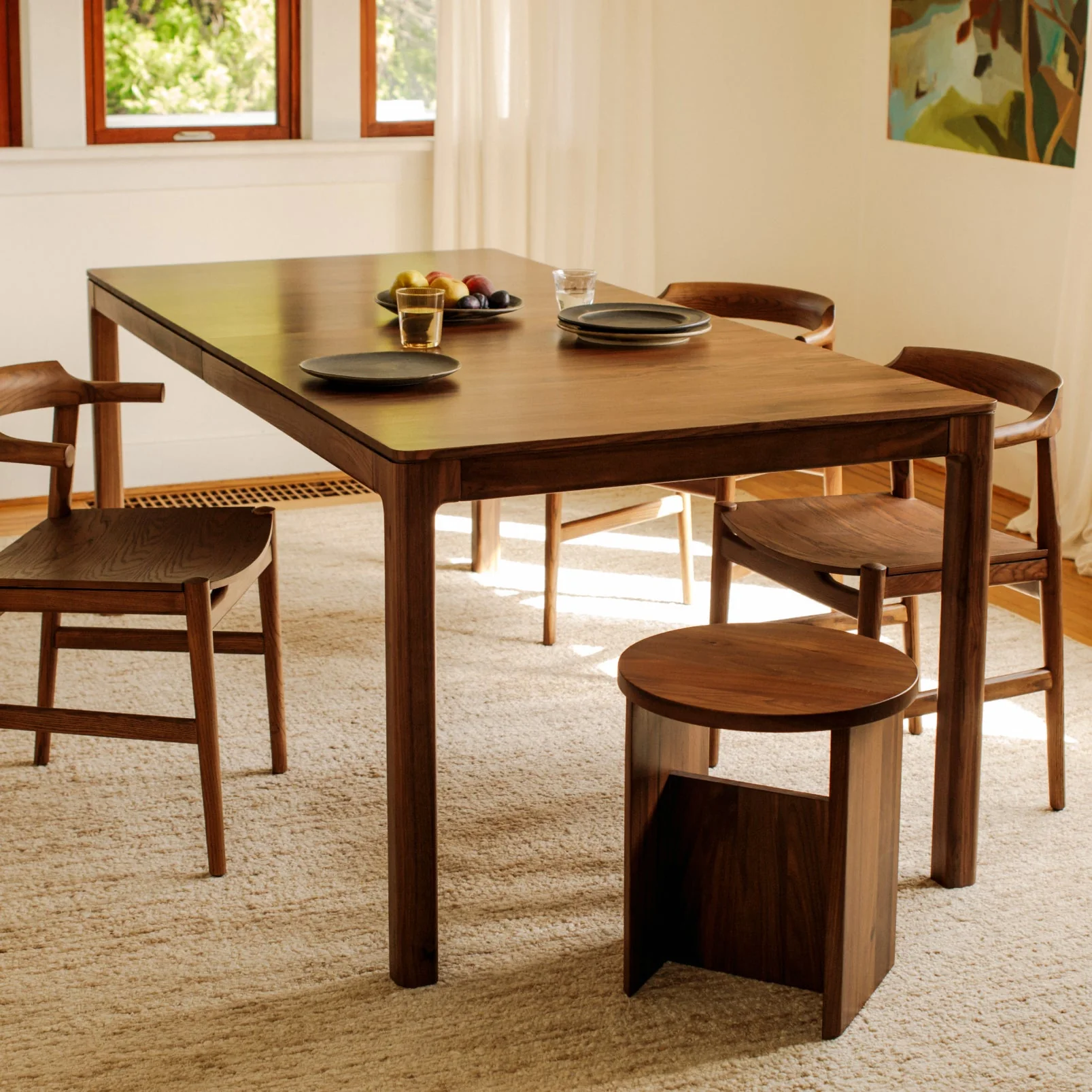 Bridge Extendable Dining Table, Seats, 6-10, American Walnut