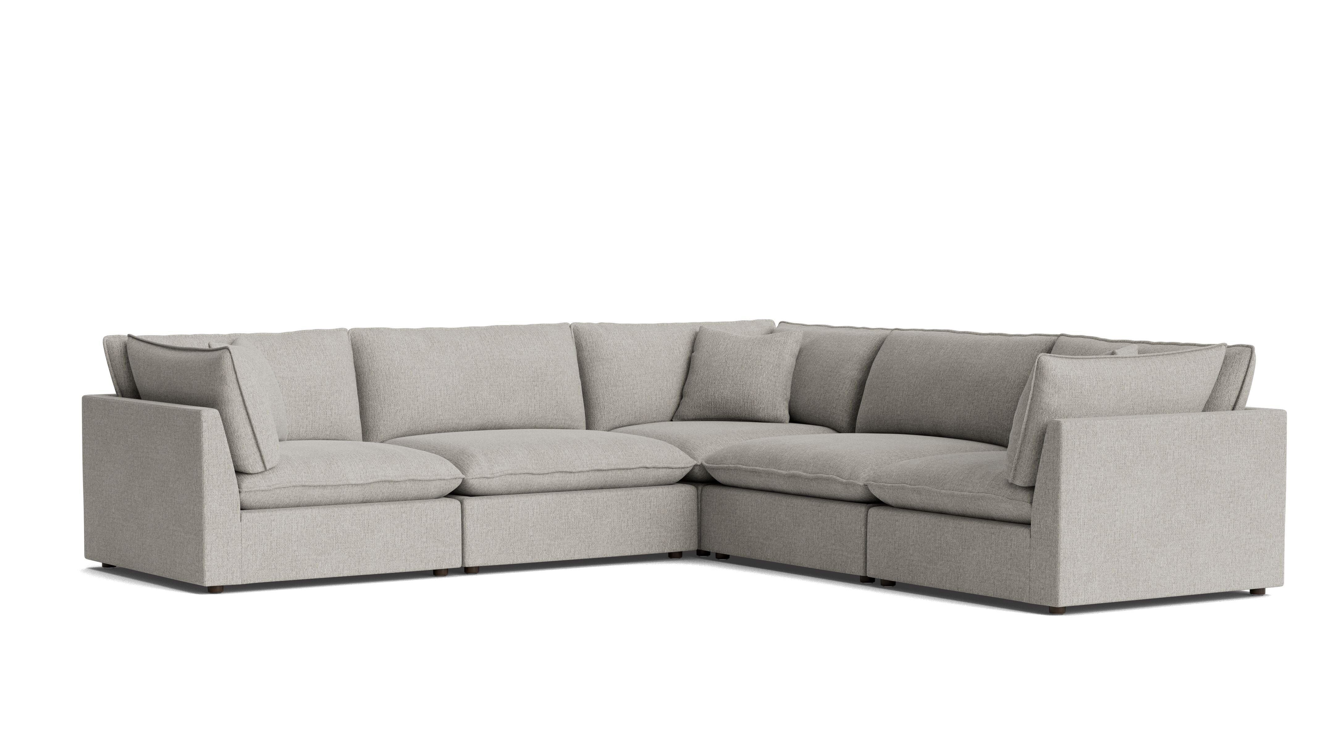 Chill Time 5-Piece Modular Sectional Closed, Heather - Image 3