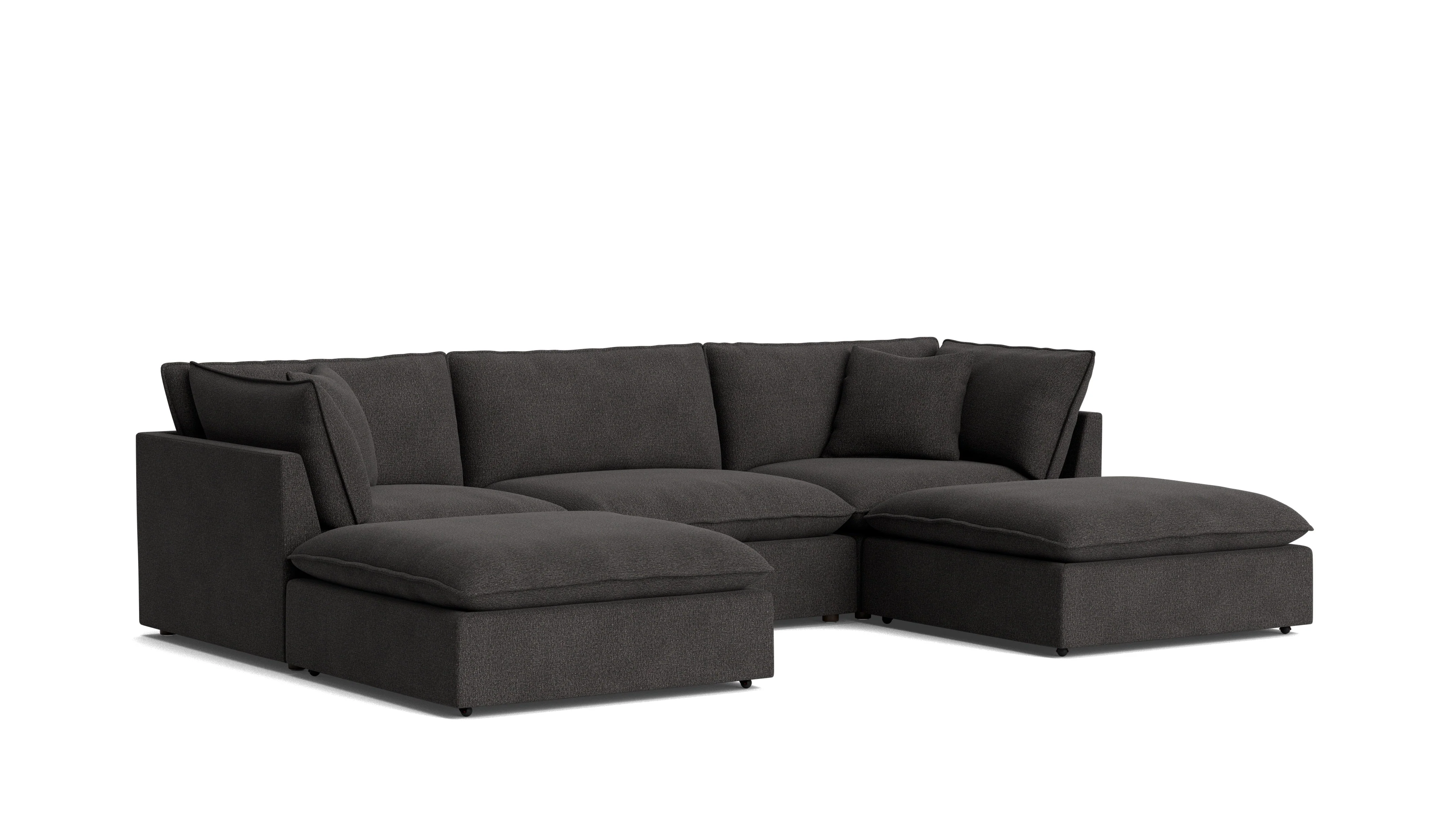 Chill Time 5-Piece Modular U-Shaped Sectional, Dark Shadow - Image 3