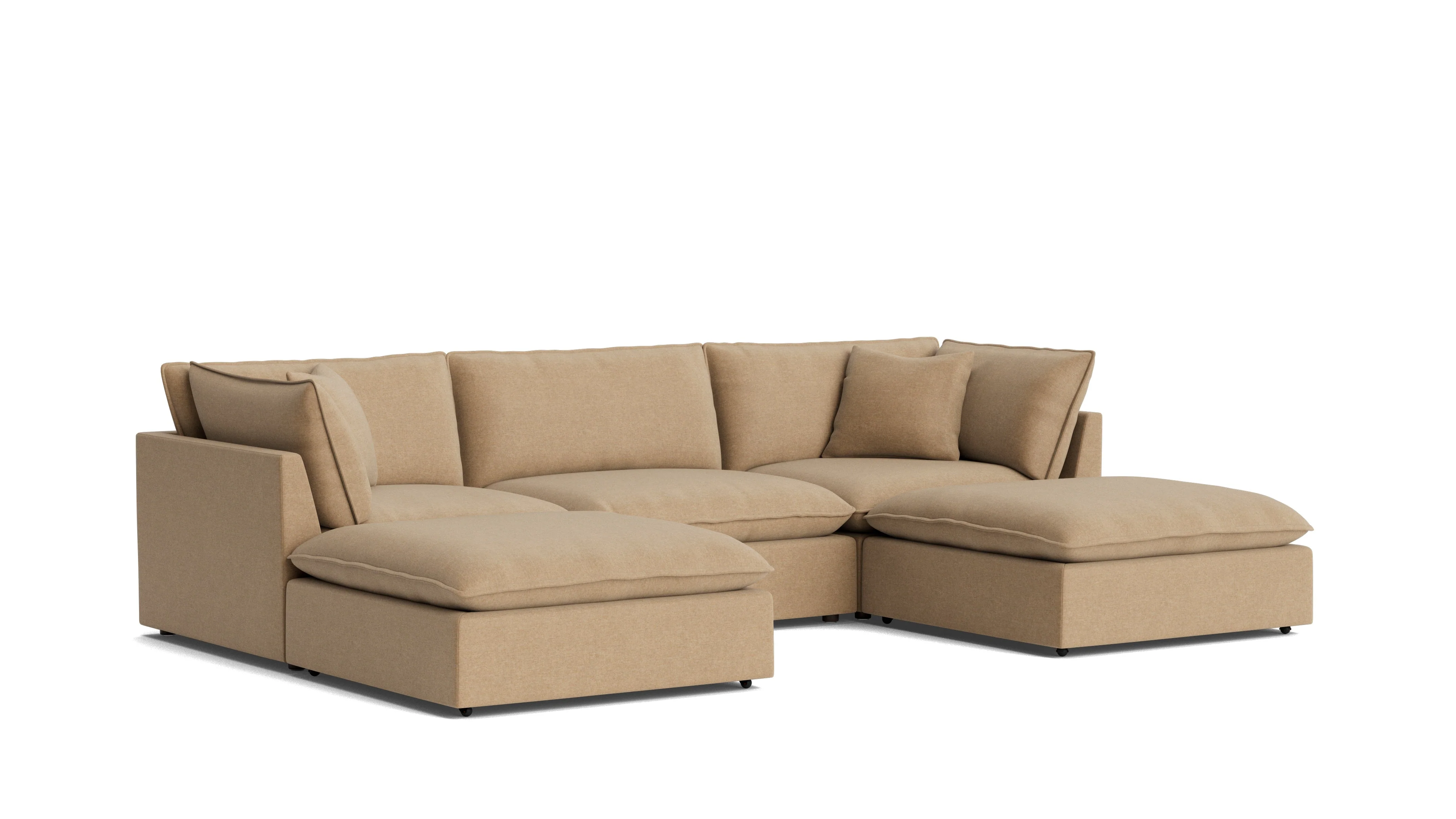 Chill Time 5-Piece Modular U-Shaped Sectional, Hazelnut - Image 3