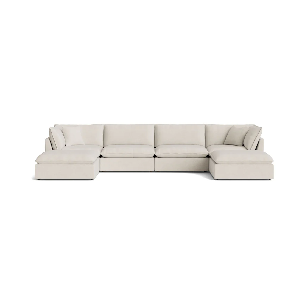 Chill Time 6-Piece Modular U-Shaped Sectional, Birch