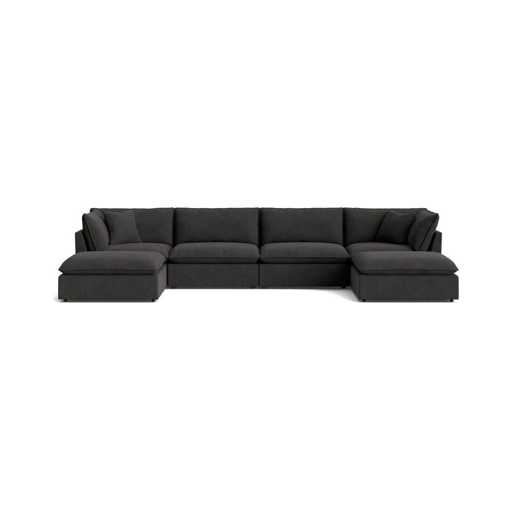 Chill Time 6-Piece Modular U-Shaped Sectional, Dark Shadow