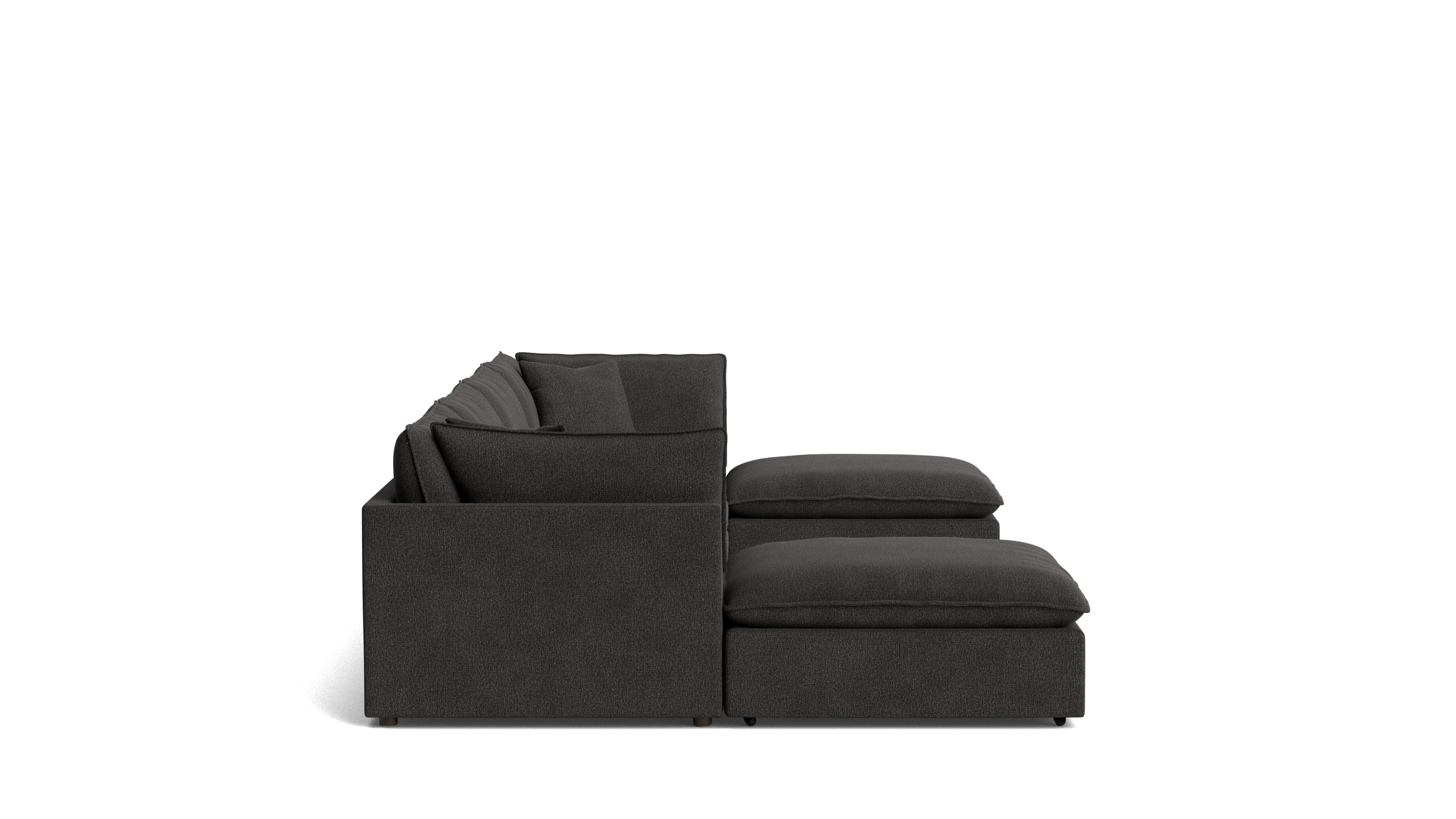 Chill Time 6-Piece Modular U-Shaped Sectional, Dark Shadow - Image 4