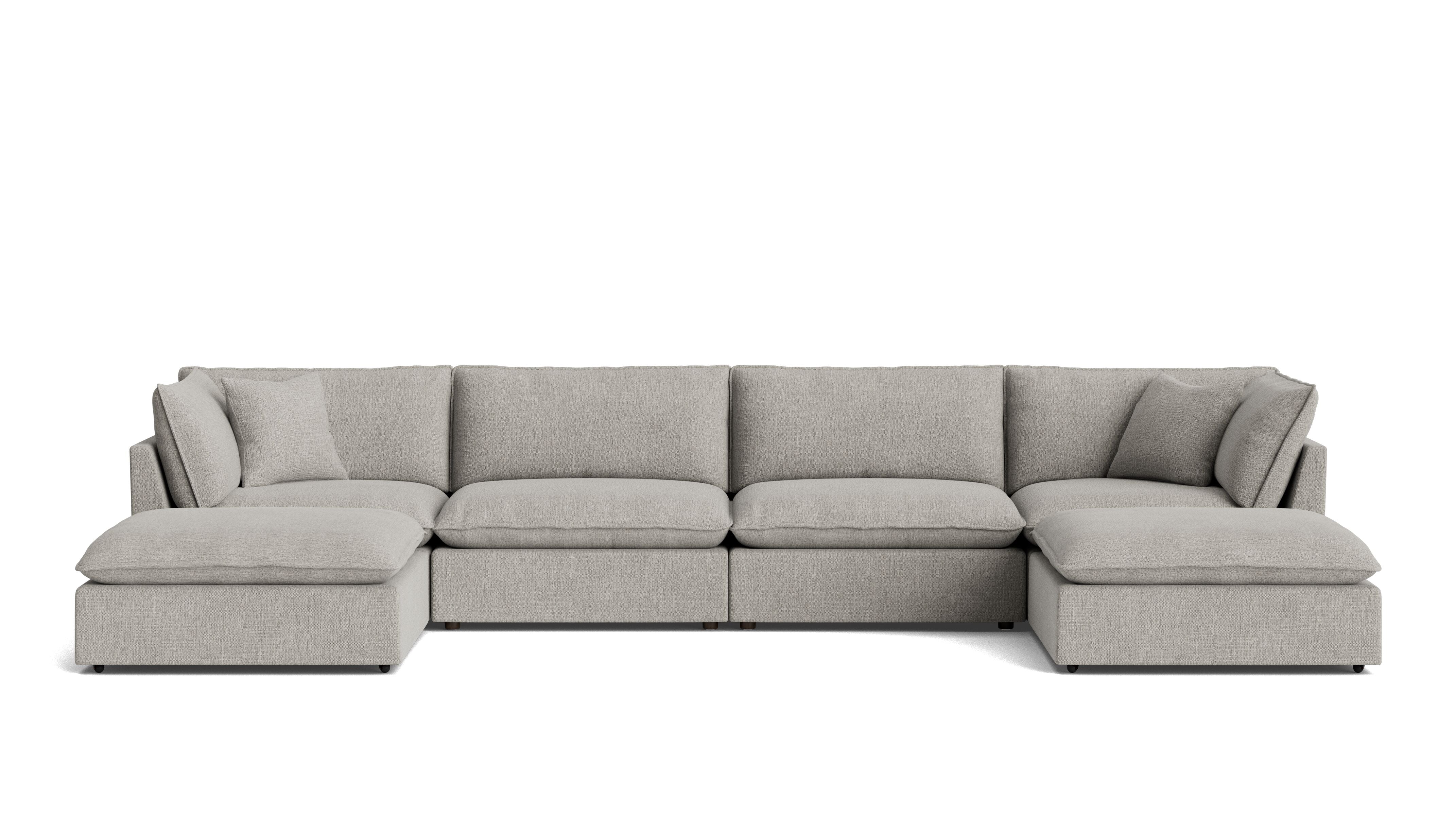 Chill Time 6-Piece Modular U-Shaped Sectional, Heather - Image 2