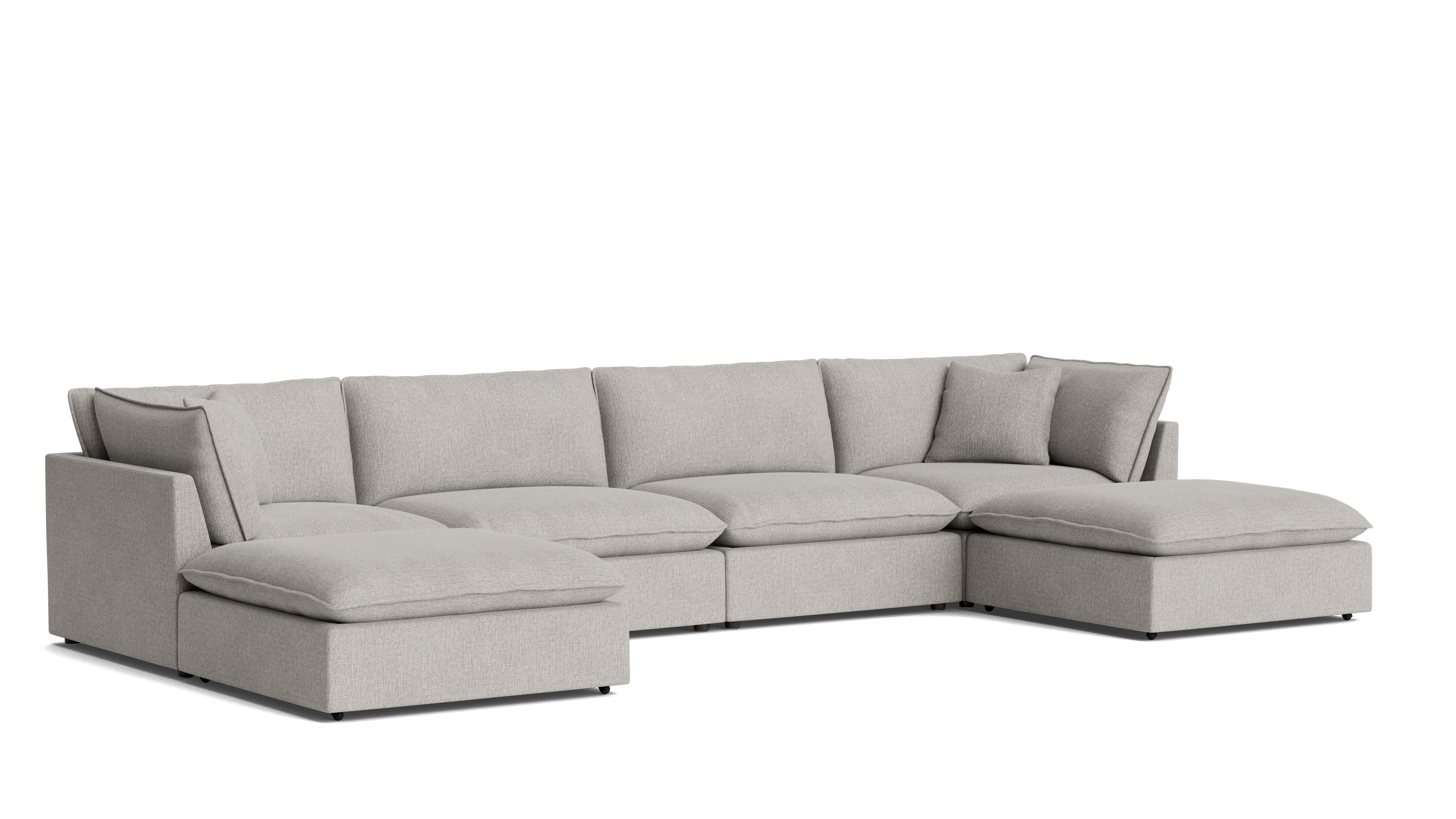 Chill Time 6-Piece Modular U-Shaped Sectional, Heather - Image 3