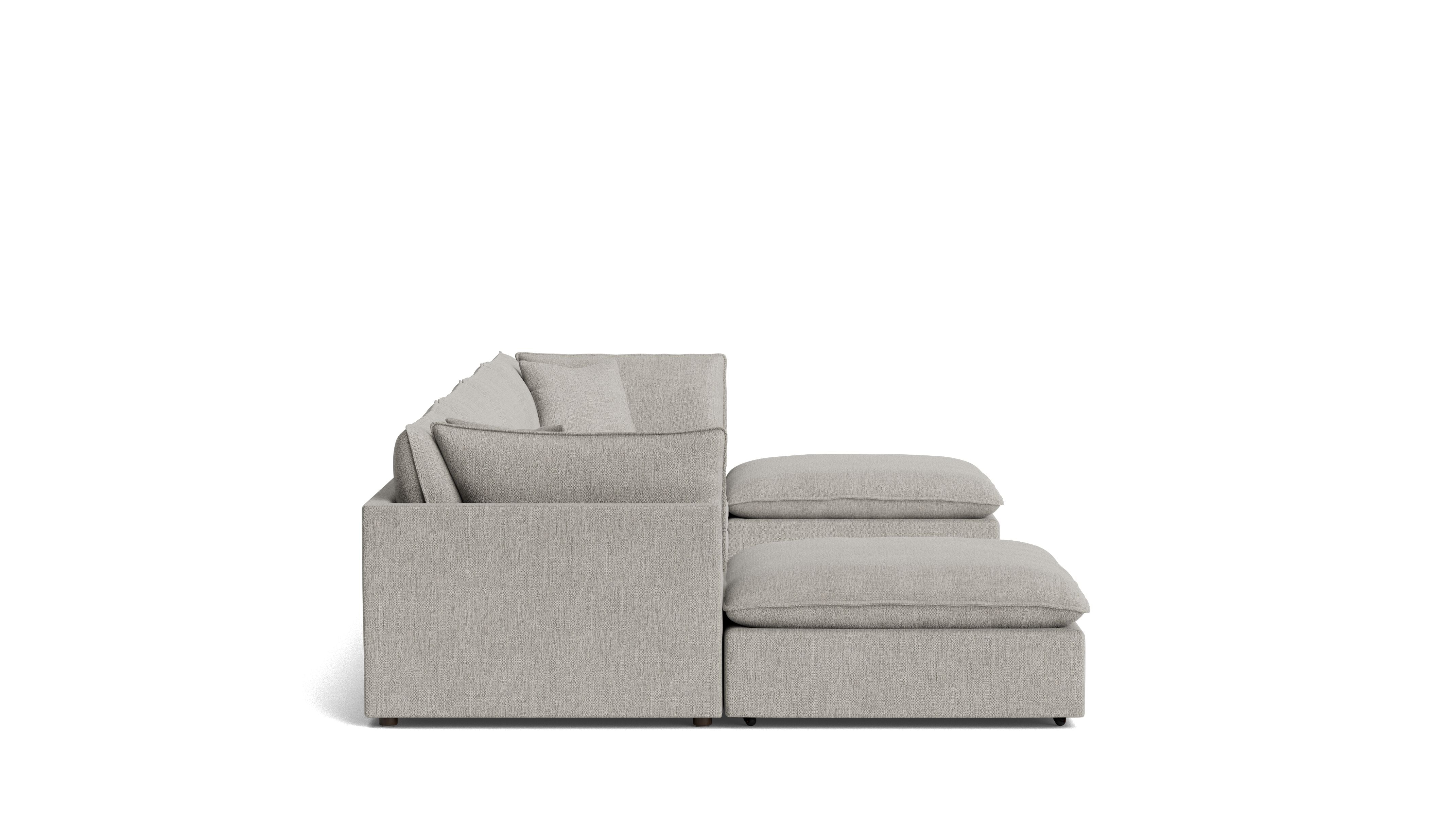 Chill Time 6-Piece Modular U-Shaped Sectional, Heather - Image 4