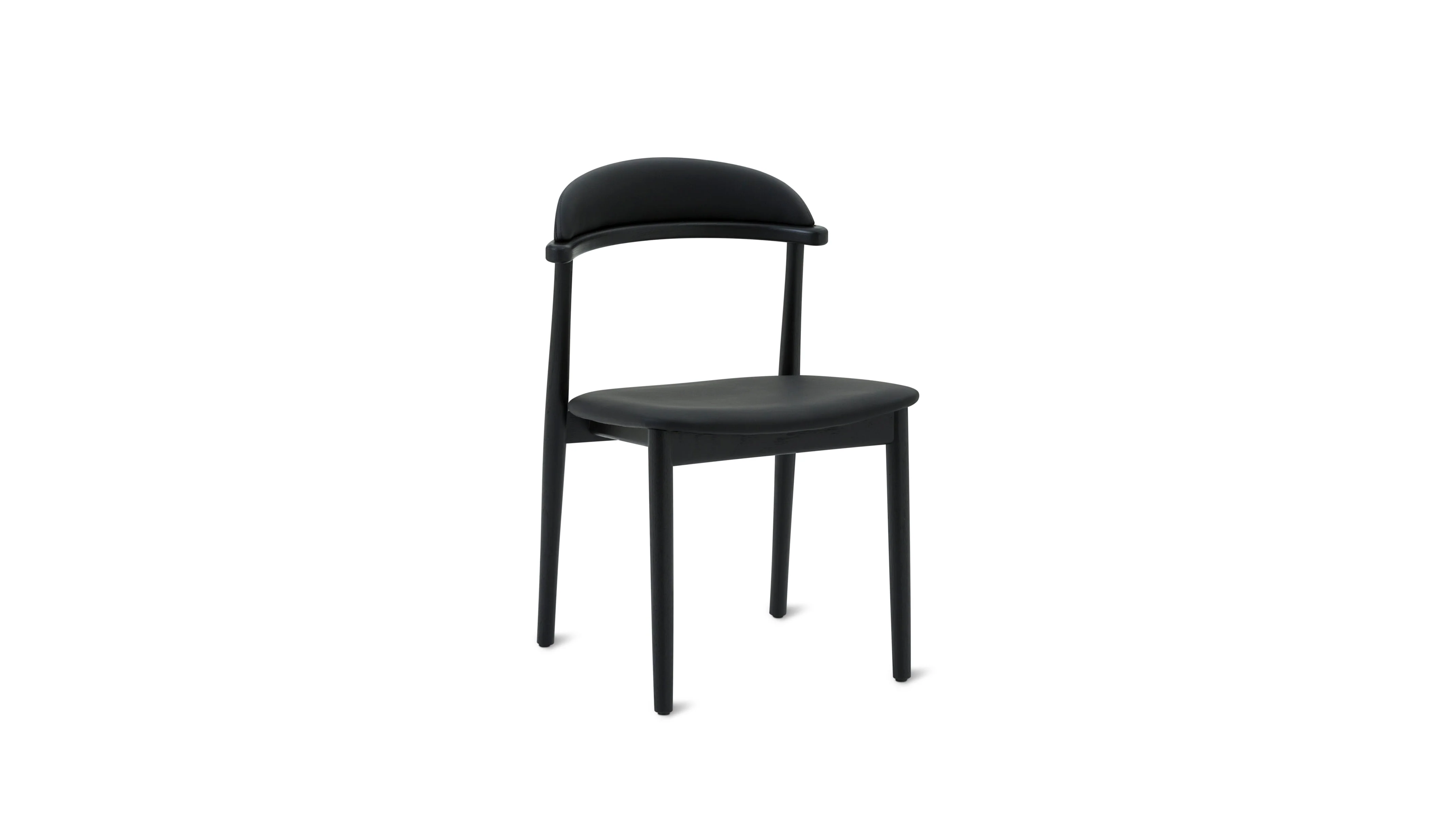 Count On Me Armless Dining Chair (Set of Two), Black Oak, Black Seat - Image 2