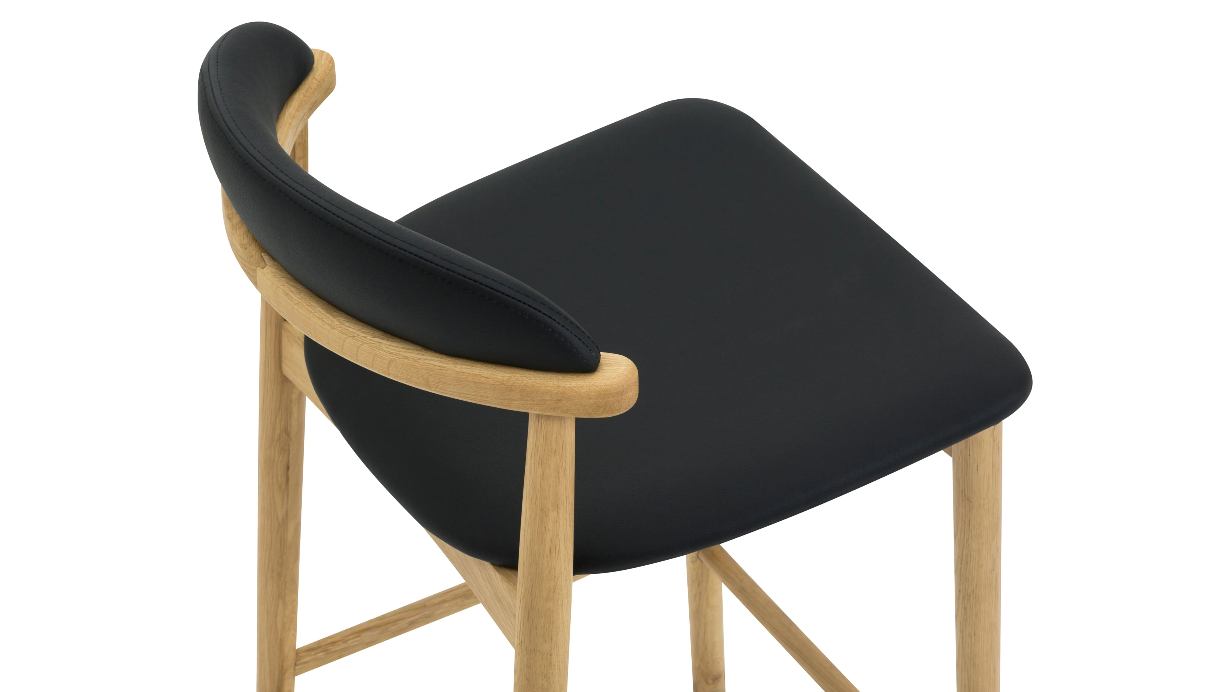 Count On Me Counter Stool, Oak, Black Seat - Image 9