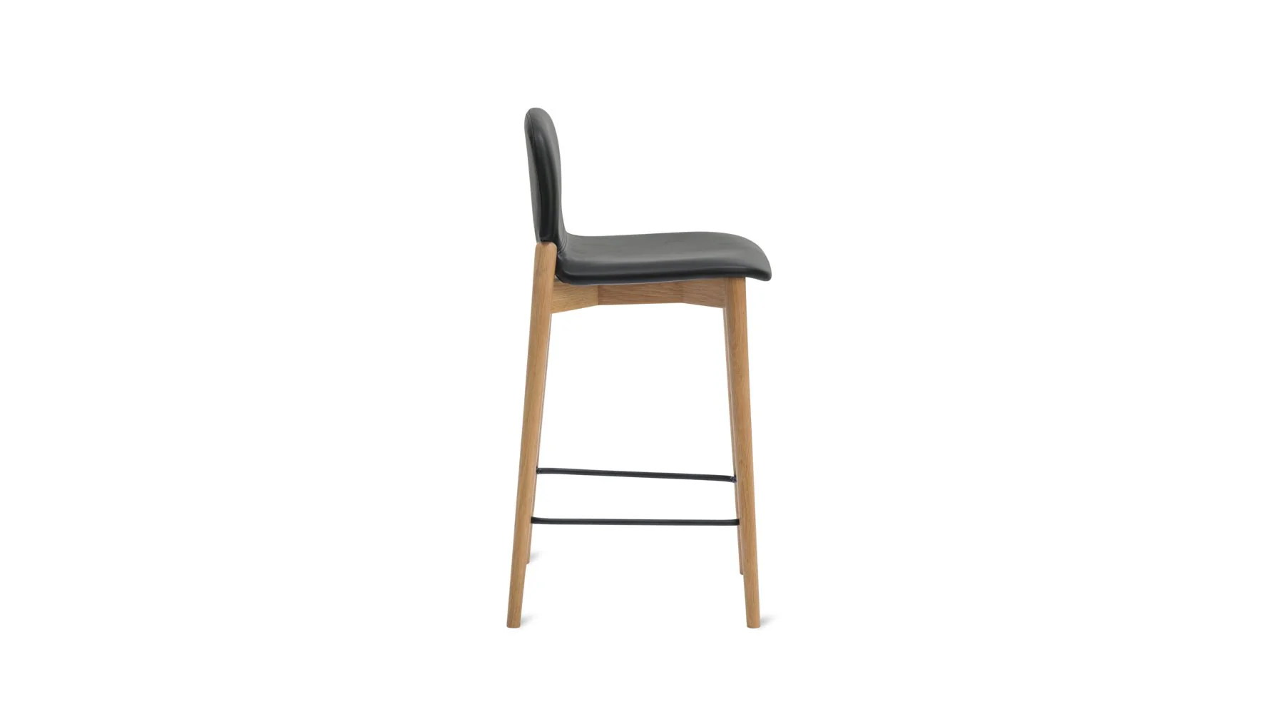 Dine In Counter Stool, Oak/Black Leather - Image 6