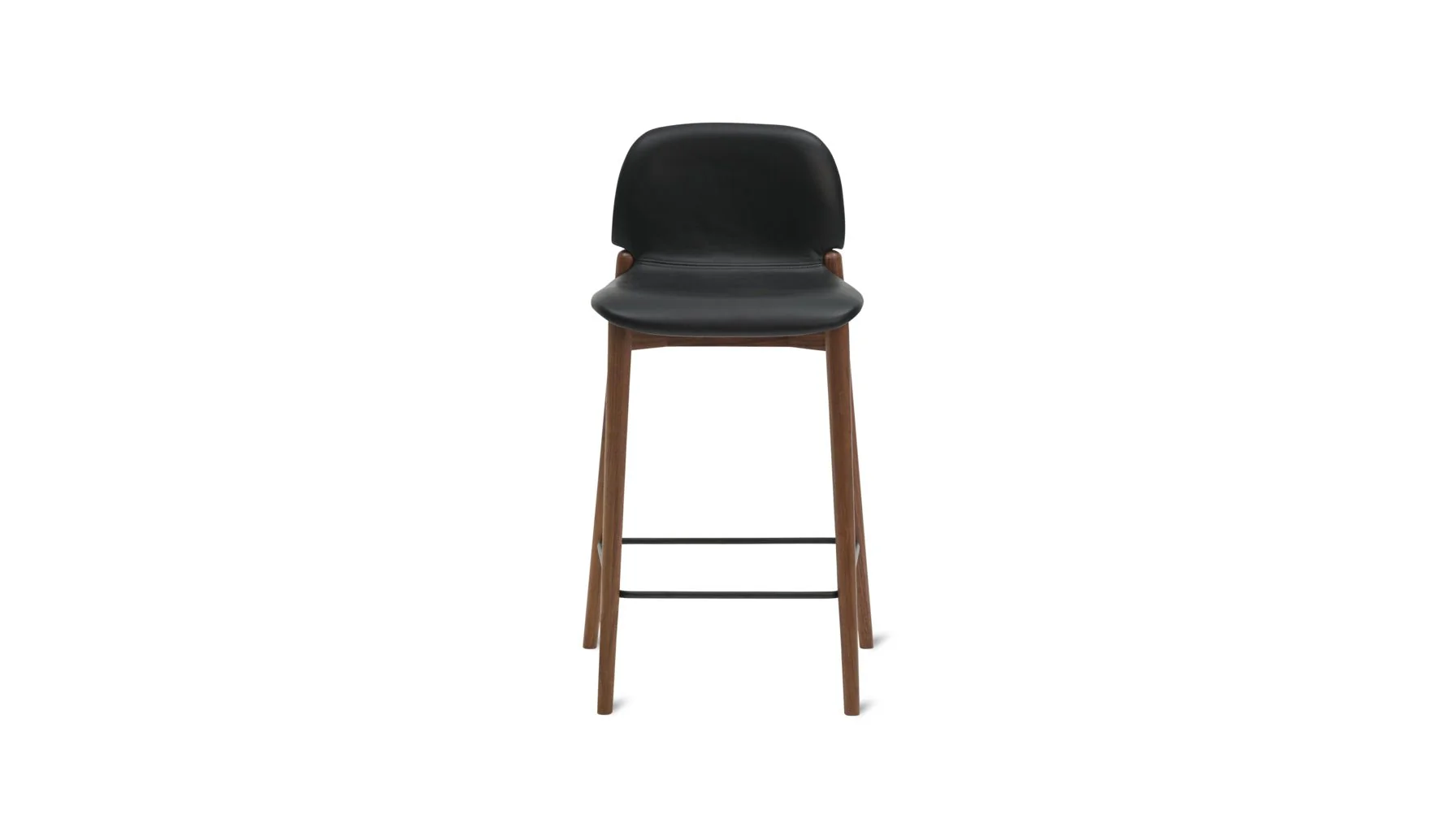 Dine In Counter Stool, Walnut/Black Leather - Image 3