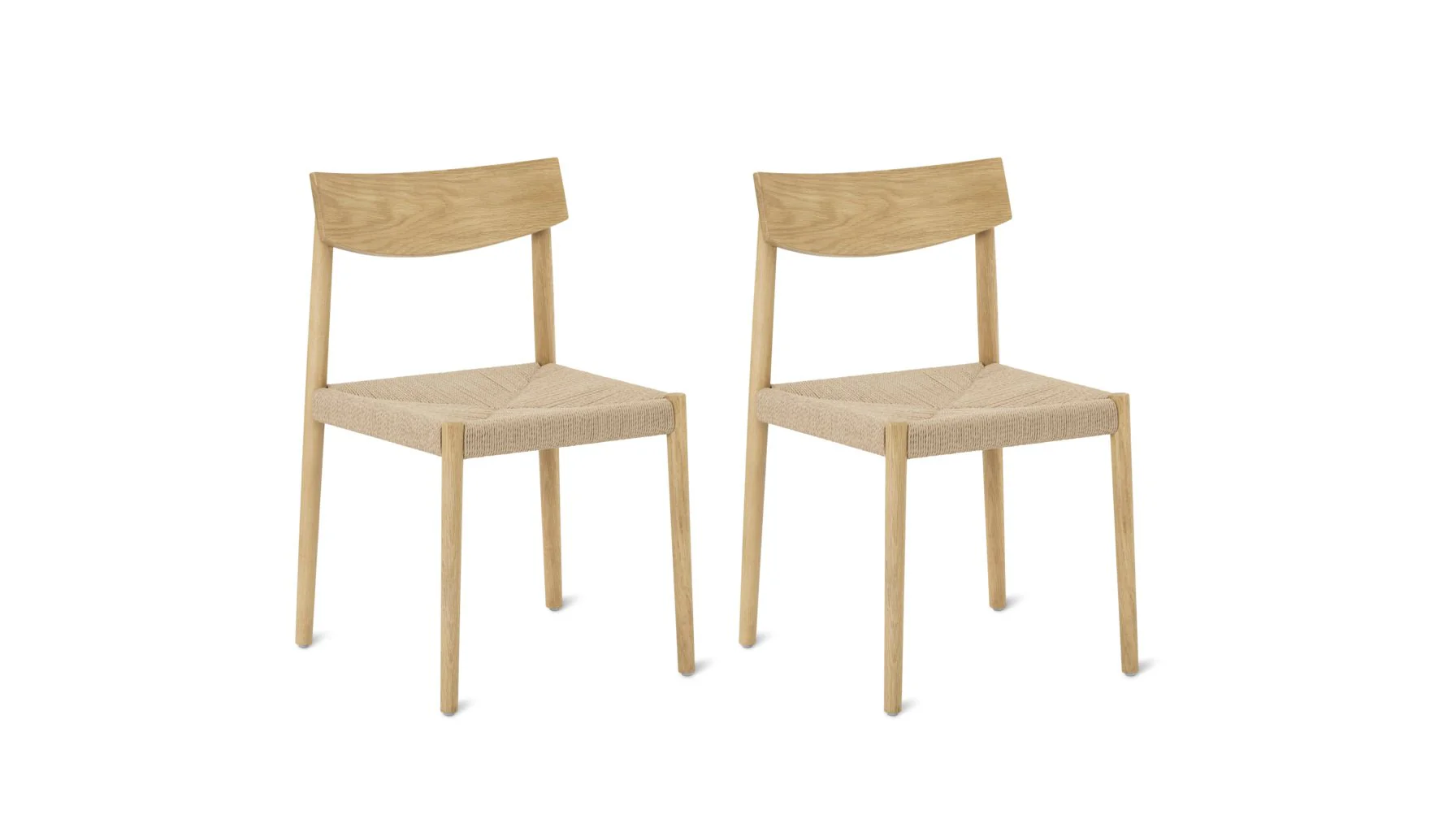 Dinner Guest Armless Dining Chair (Set of Two), White Oak/ Natural Papercord Seat - Image 6