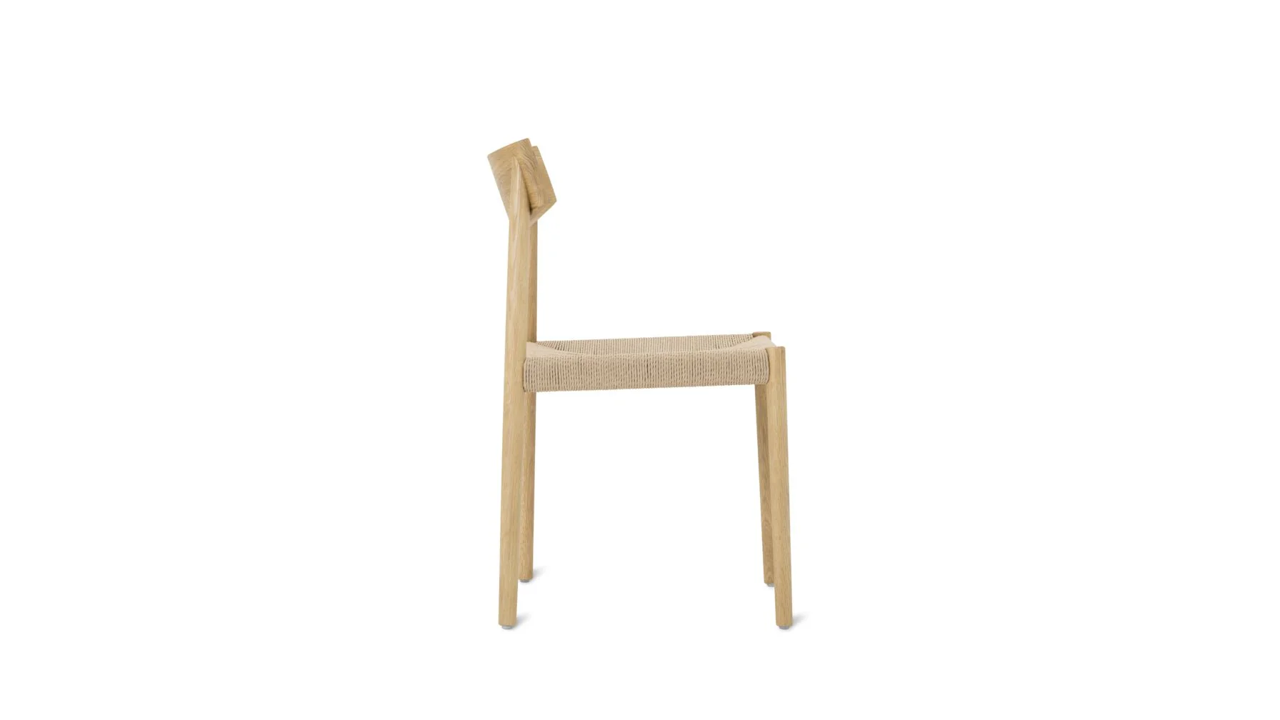 Dinner Guest Armless Dining Chair (Set of Two), White Oak/ Natural Papercord Seat - Image 7
