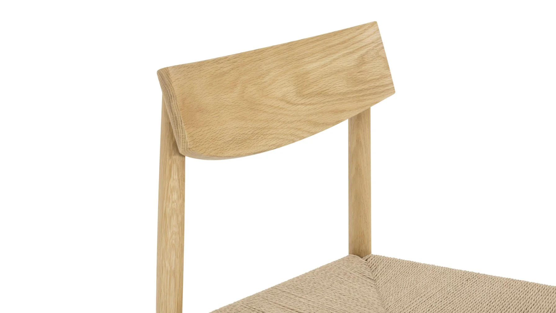 Dinner Guest Armless Dining Chair (Set of Two), White Oak/ Natural Papercord Seat - Image 9