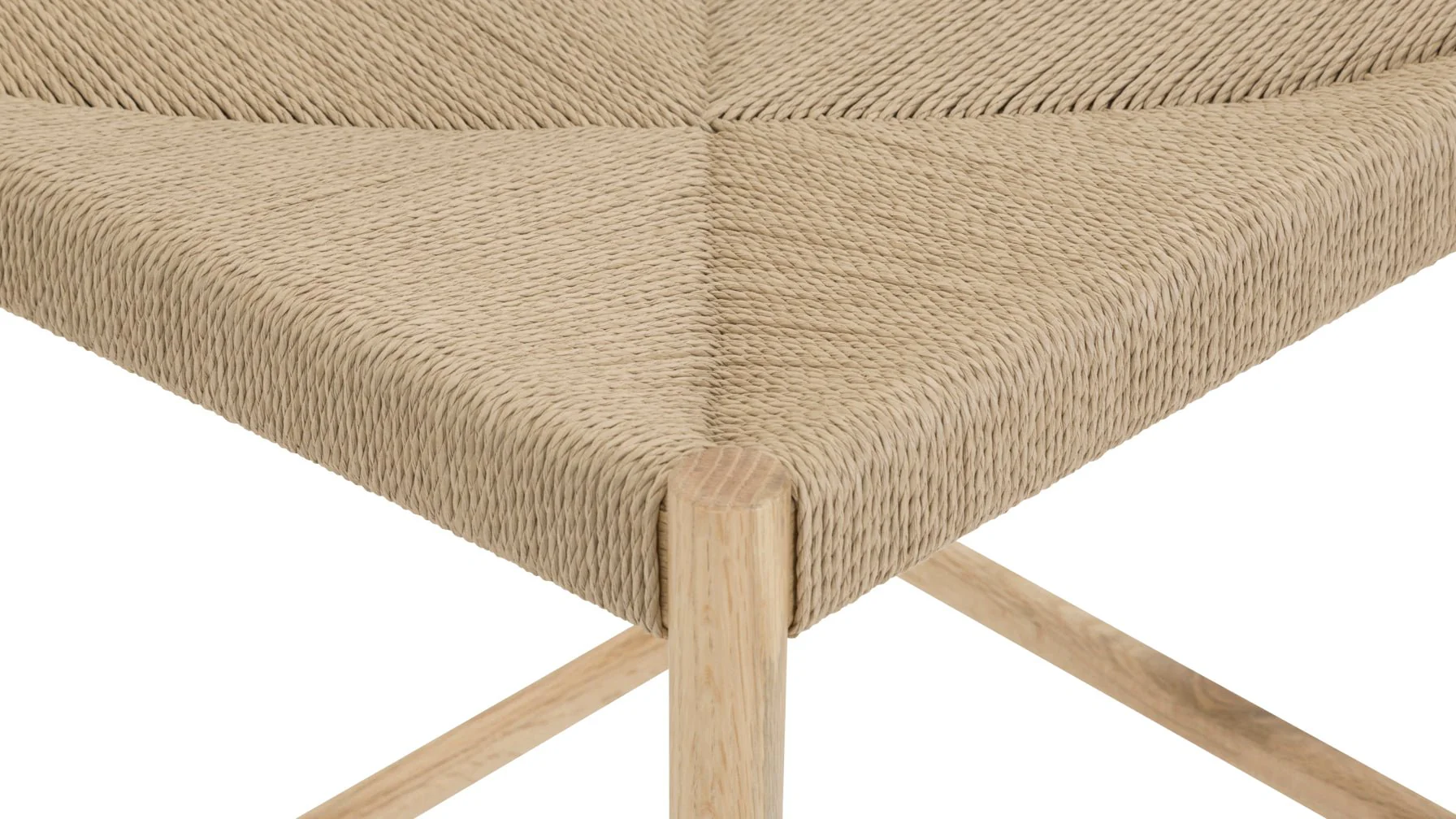 Dinner Guest Counter Stool, White Oak/ Natural Papercord Seat - Image 10