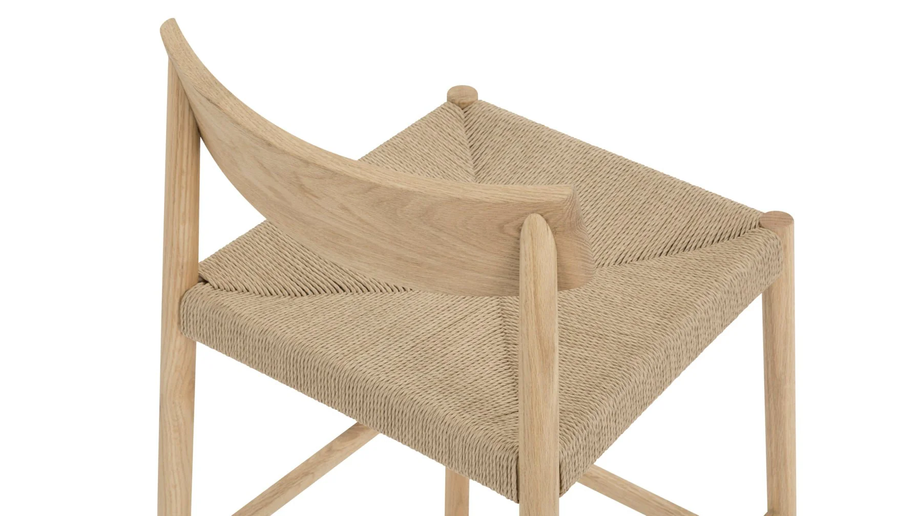 Dinner Guest Counter Stool, White Oak/ Natural Papercord Seat - Image 11