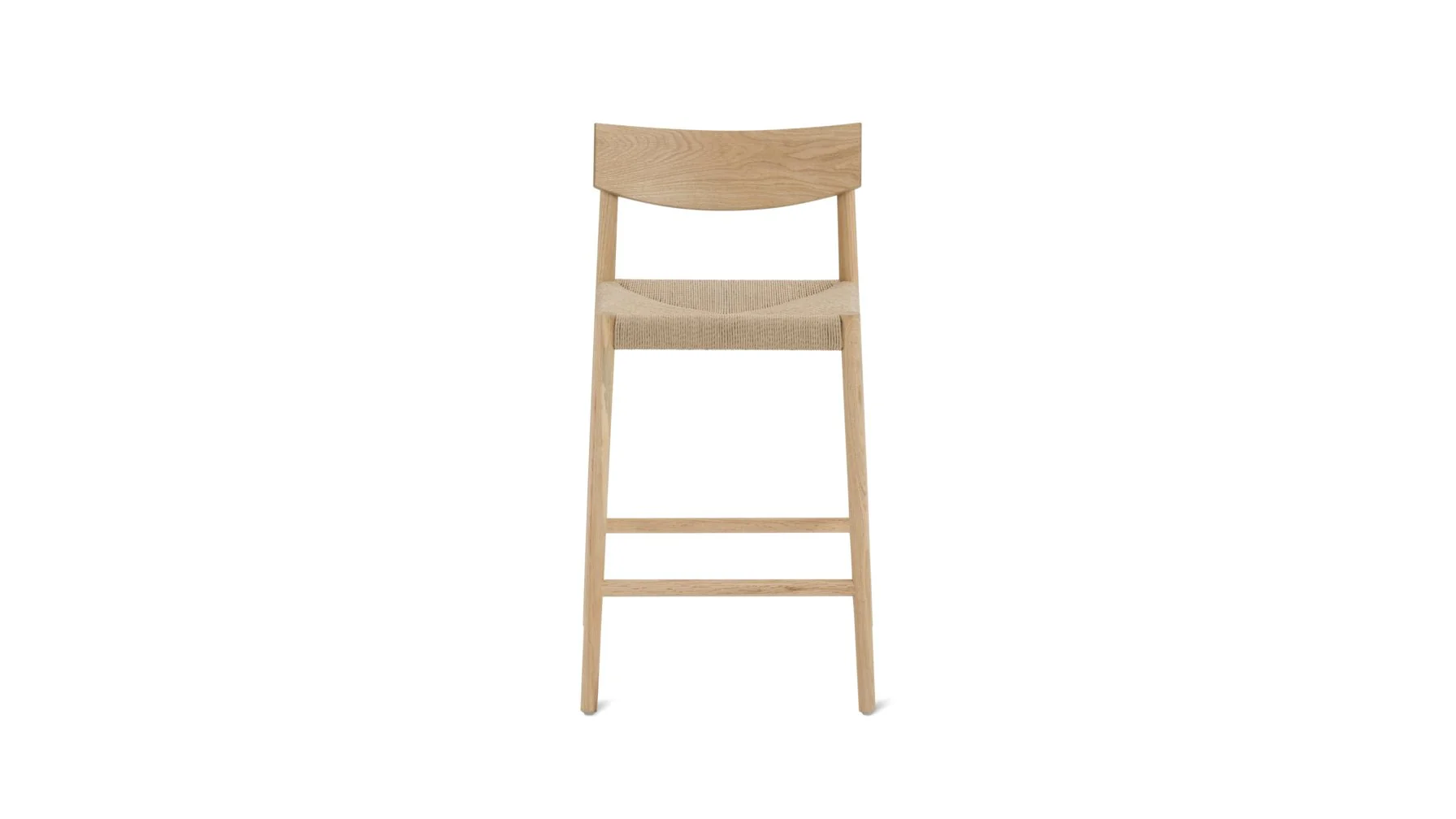 Dinner Guest Counter Stool, White Oak/ Natural Papercord Seat - Image 4