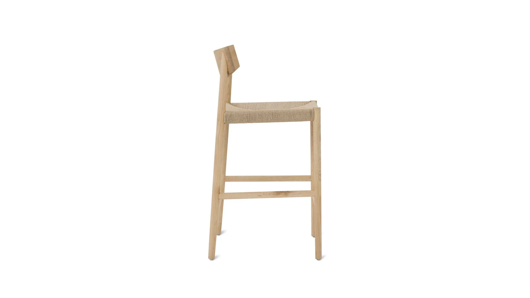 Dinner Guest Counter Stool, White Oak/ Natural Papercord Seat - Image 5