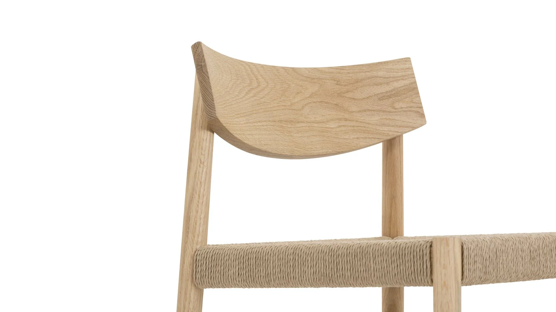 Dinner Guest Counter Stool, White Oak/ Natural Papercord Seat - Image 8