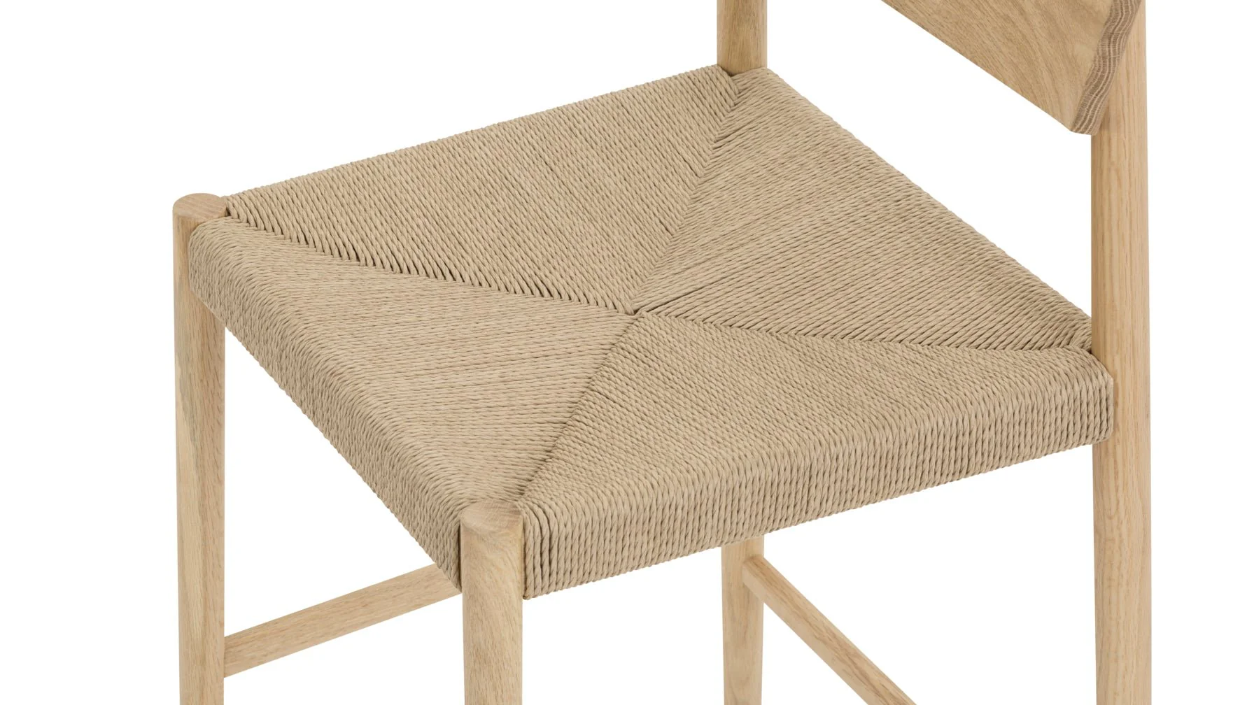 Dinner Guest Counter Stool, White Oak/ Natural Papercord Seat - Image 9