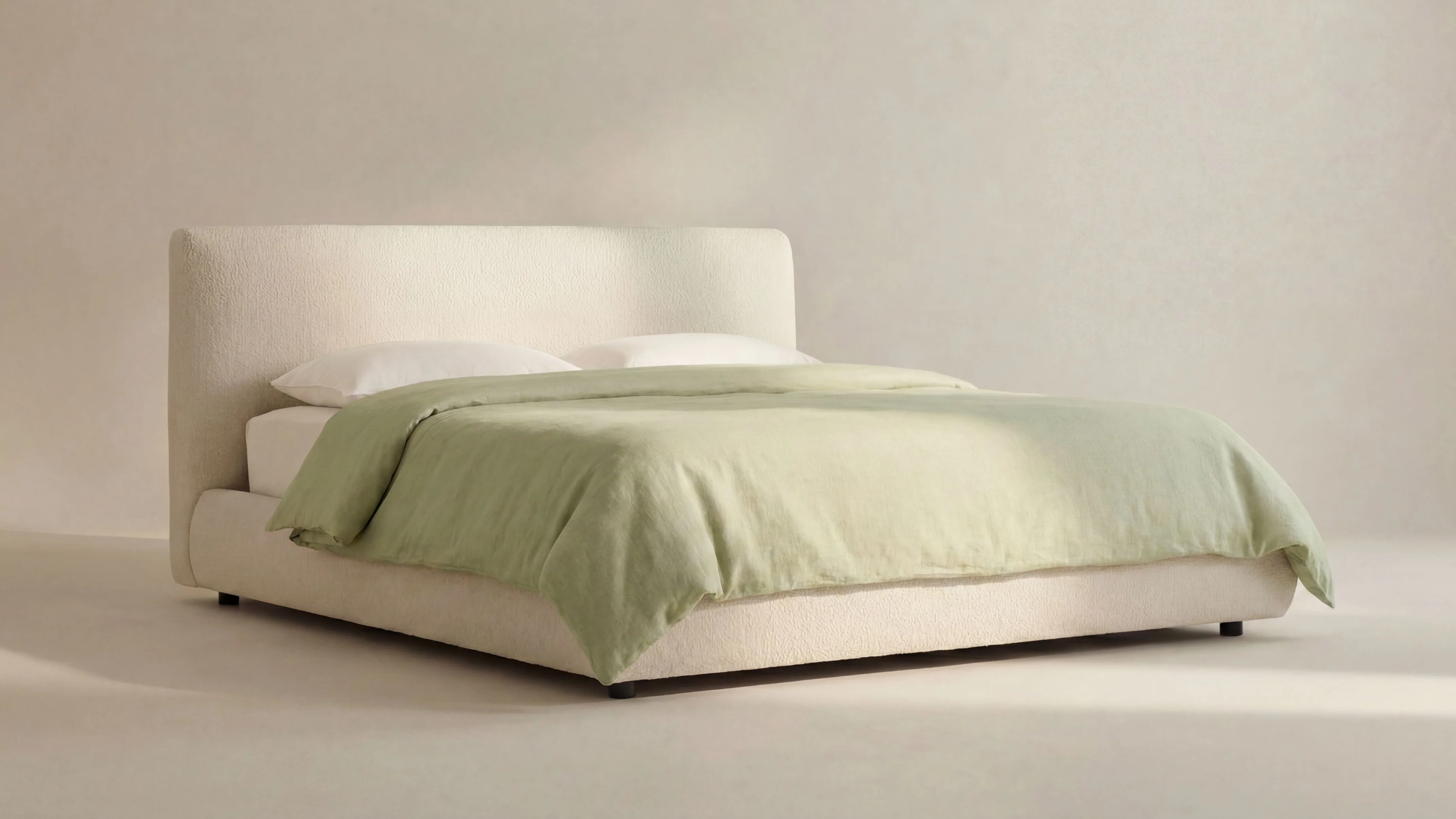 Dream Bed, King, Cream Boucle - Image 3