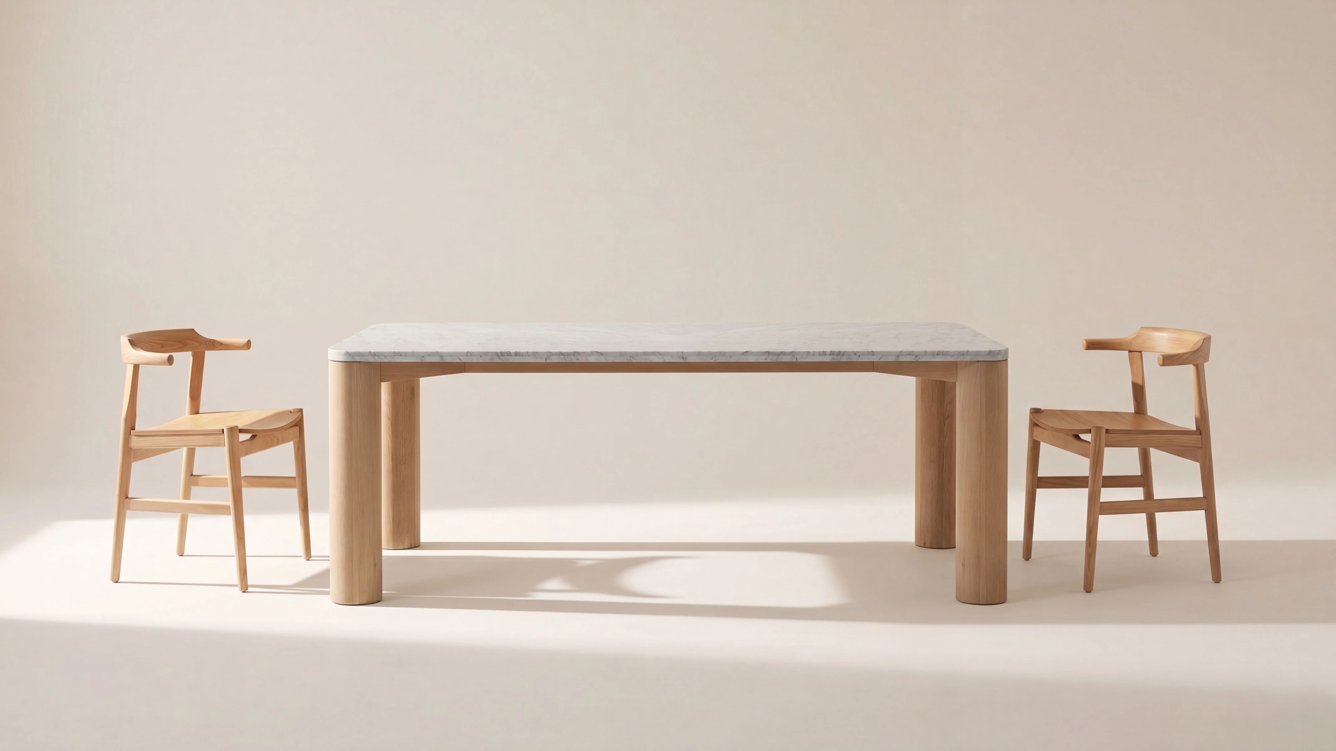 Field Dining Table, Seats 6-8 People, Oak/Carrara Marble - Image 3