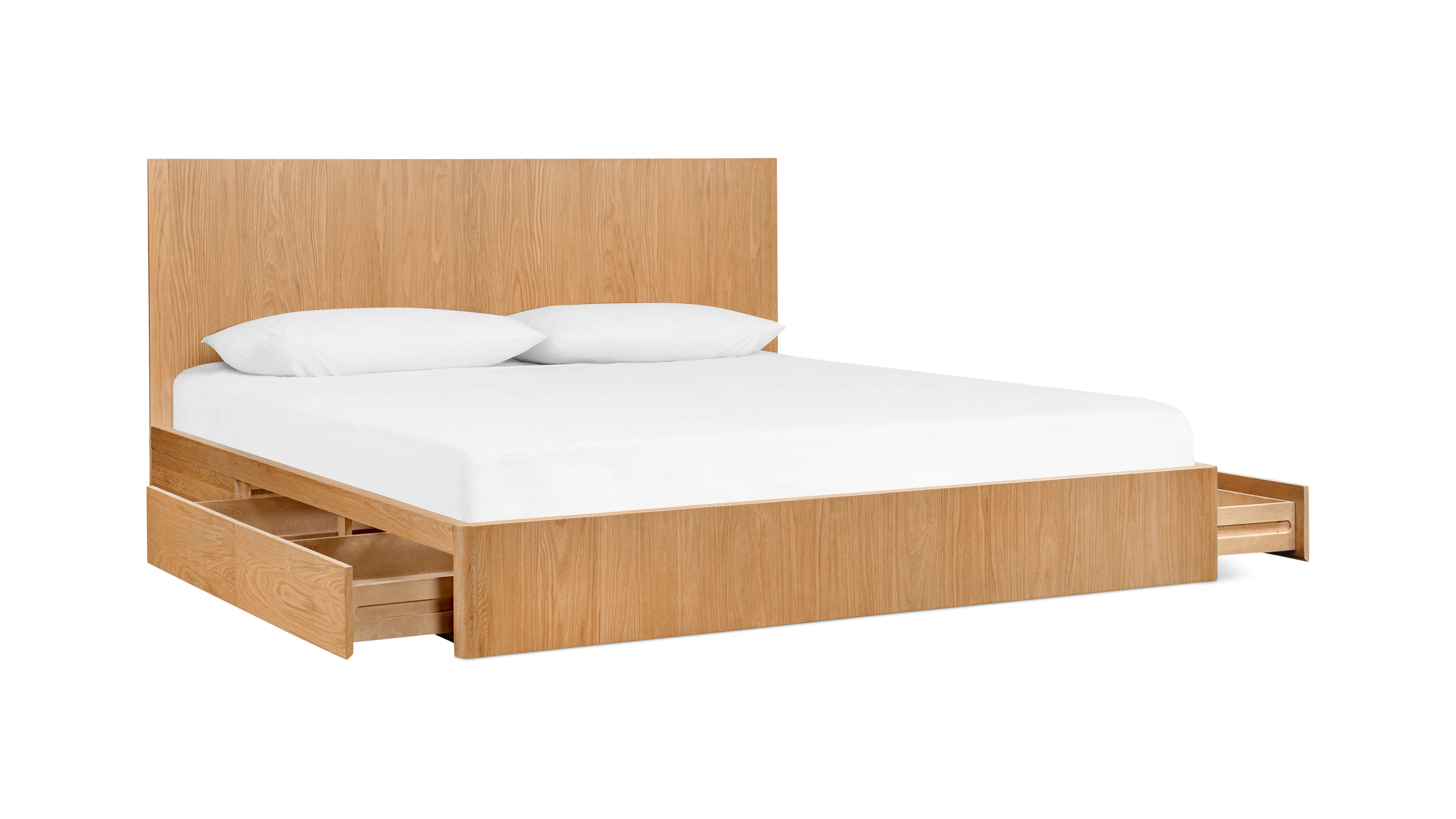 Form Storage Bed, King, White Oak - Image 6