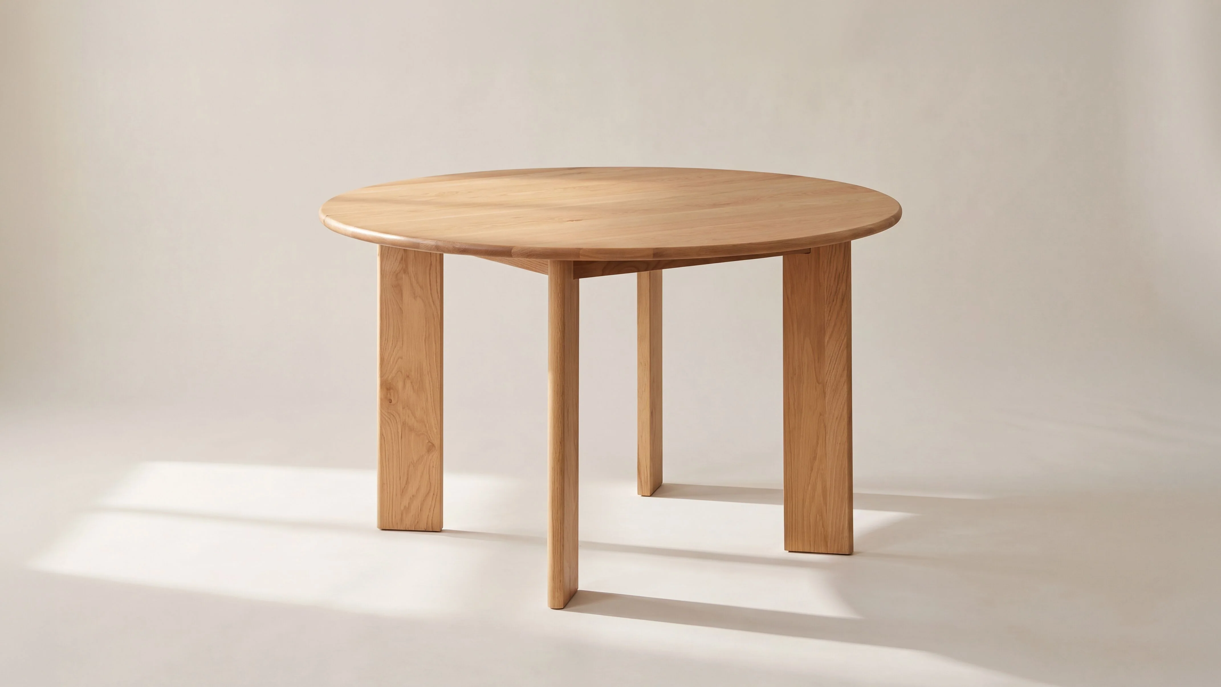 Frame Round Dining Table, Seats 4-5, Oak - Image 2