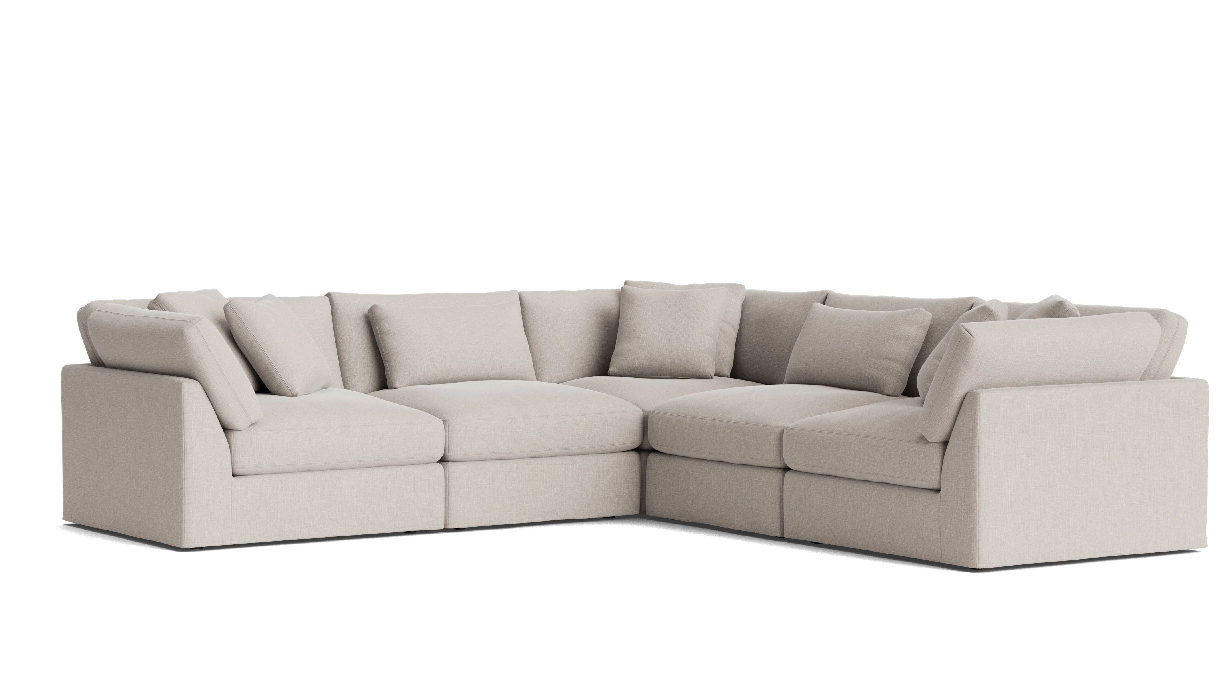 Get Together™ 5-Piece Modular Sectional Closed, Large, Clay - Image 3