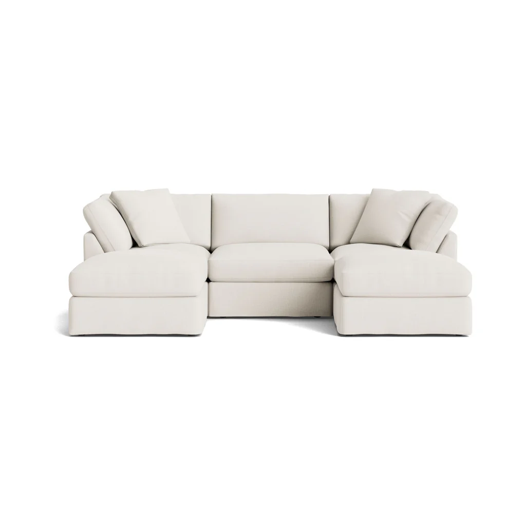 Get Together™ 5-Piece Modular U-Shaped Sectional, Standard, Cream Linen