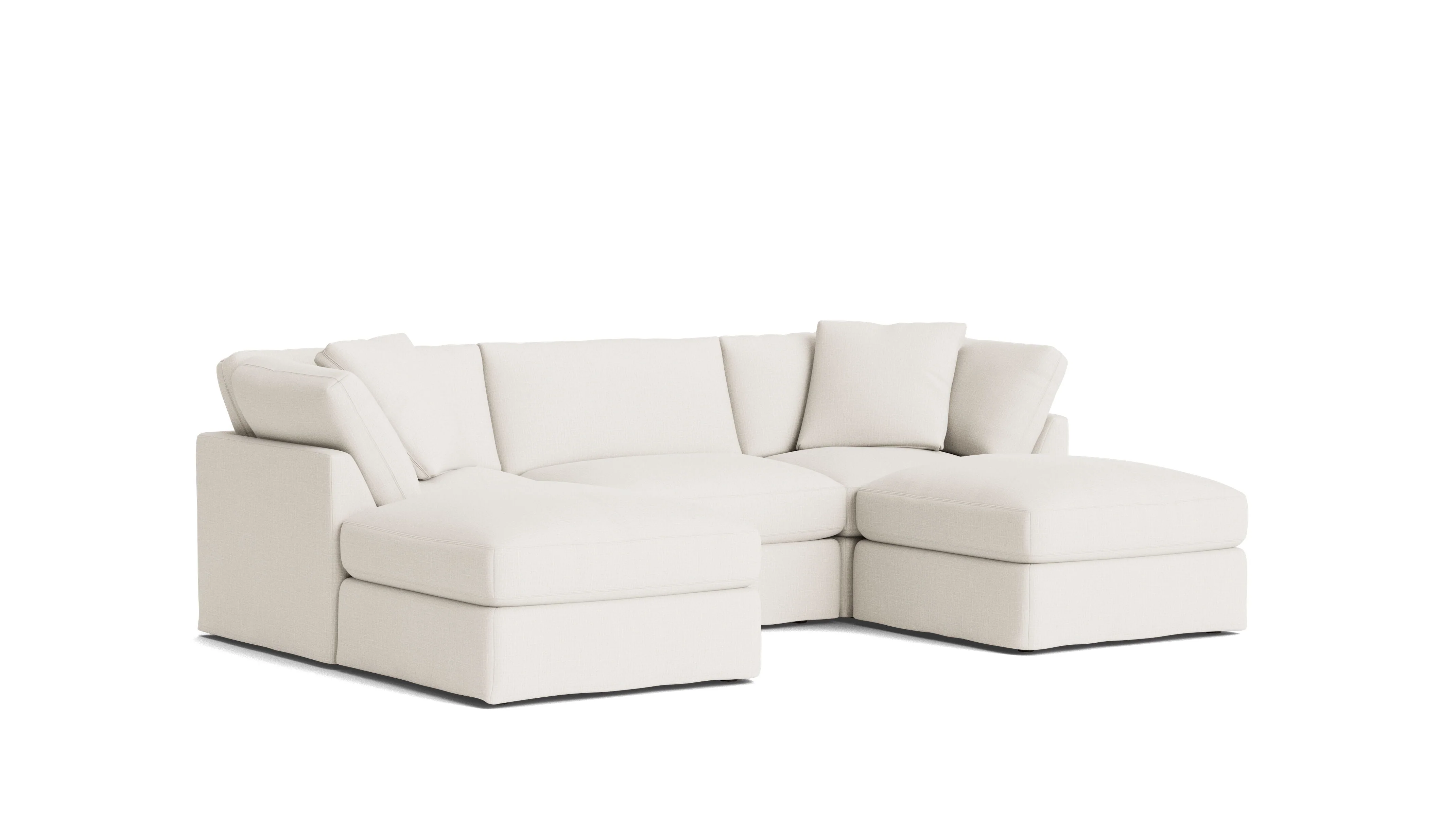 Get Together™ 5-Piece Modular U-Shaped Sectional, Standard, Cream Linen - Image 3