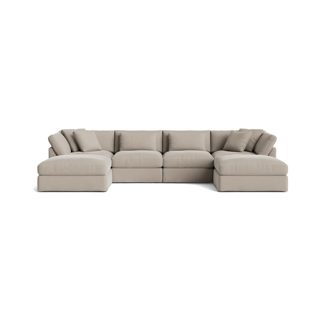 Get Together™ 6-Piece Modular U-Shaped Sectional, Large, Light Pebble