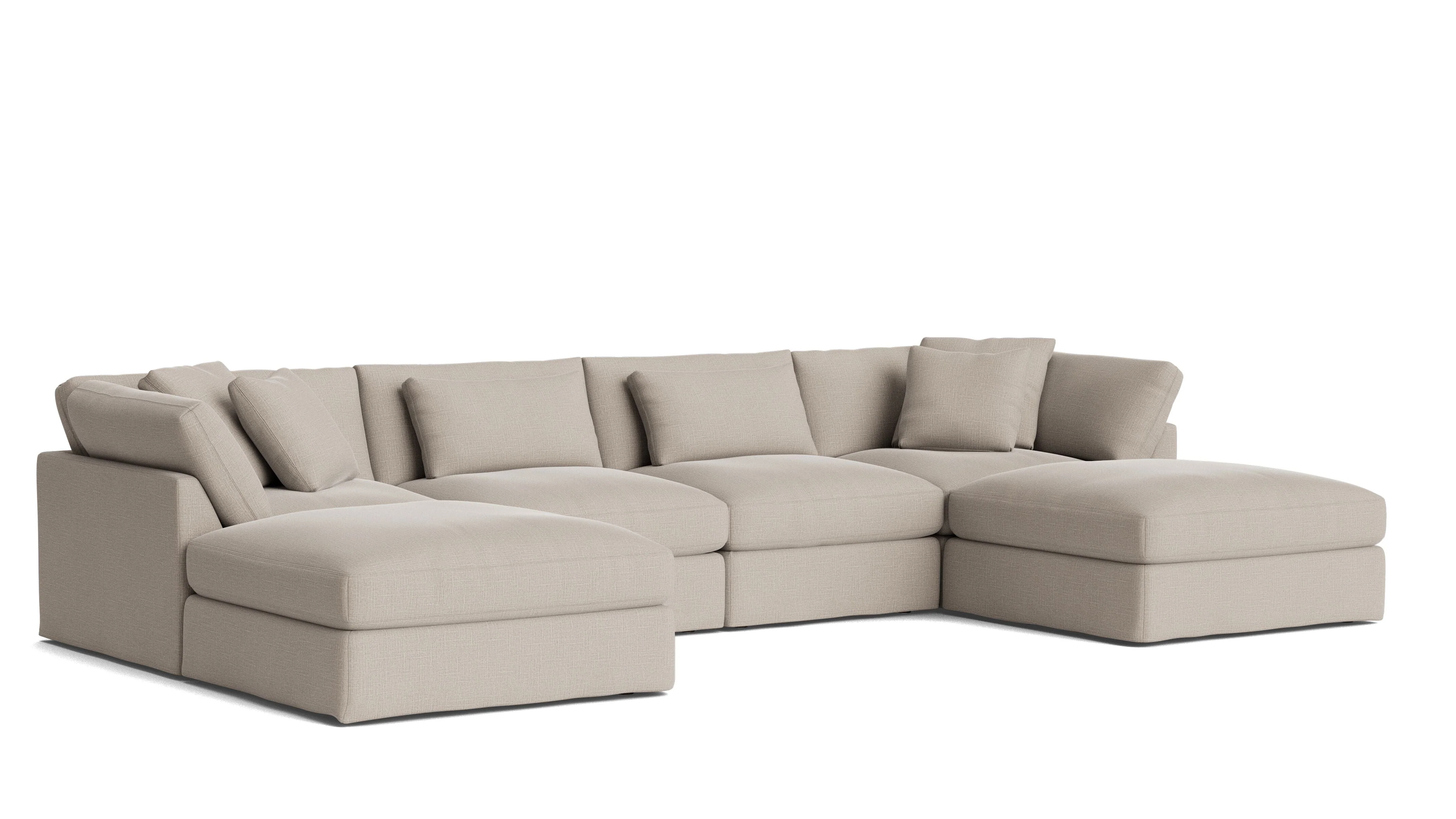 Get Together™ 6-Piece Modular U-Shaped Sectional, Large, Light Pebble - Image 3