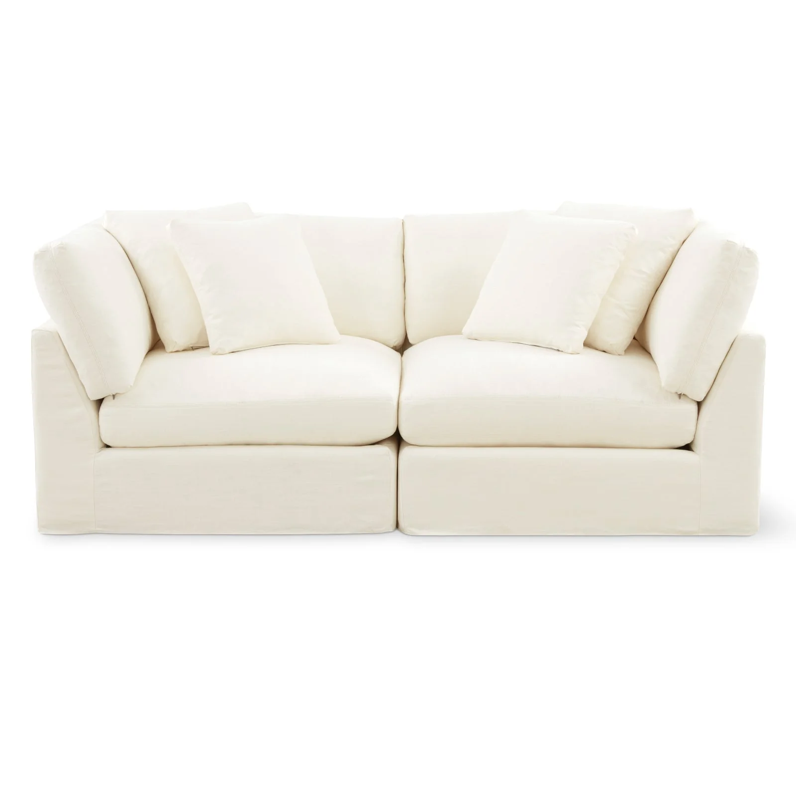Get Together™ 2-Piece Modular Sofa, Large, Cream Linen