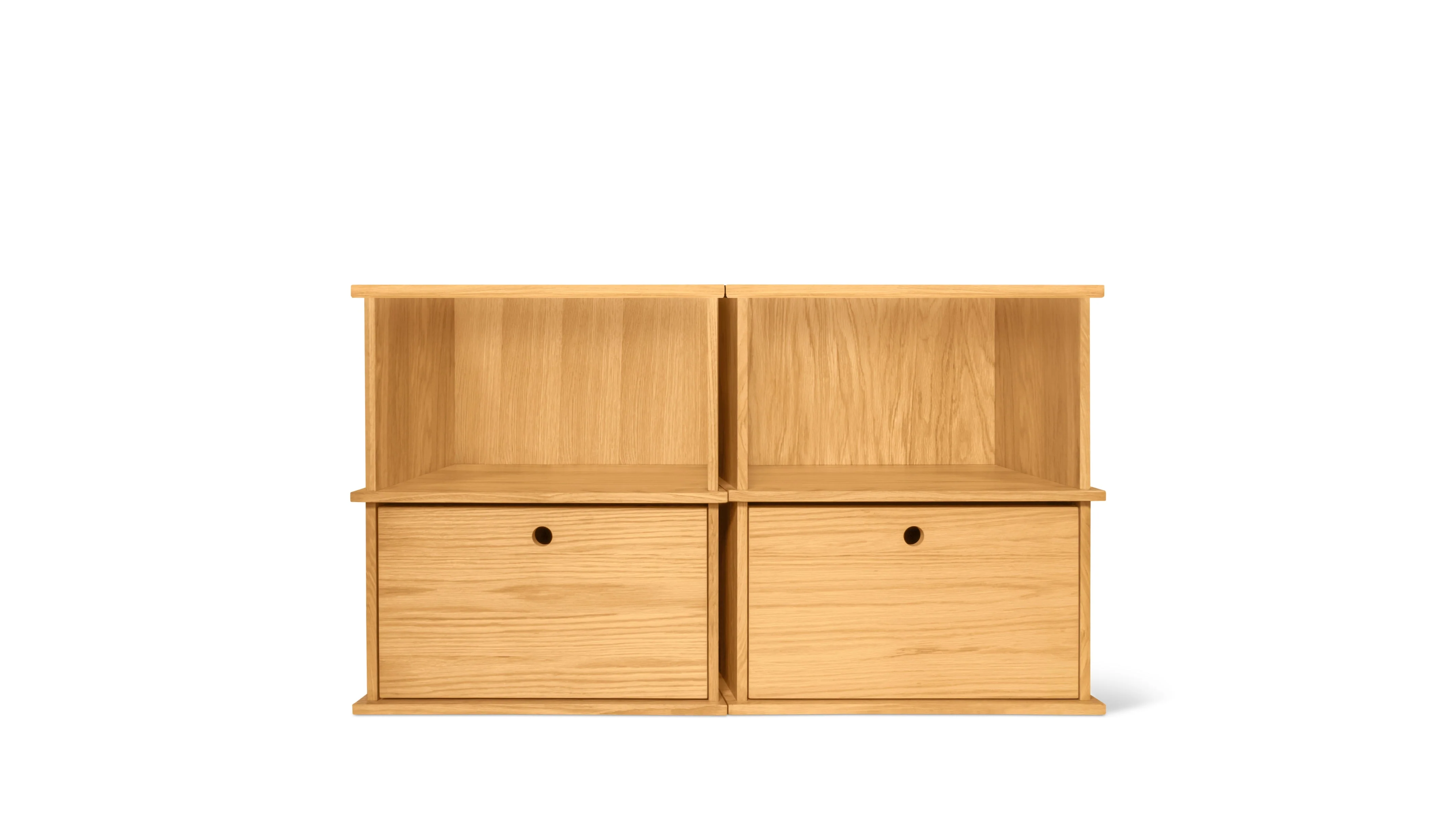 Keep Stacking Storage System 4-Piece, Open and Closed, White Oak - Image 2
