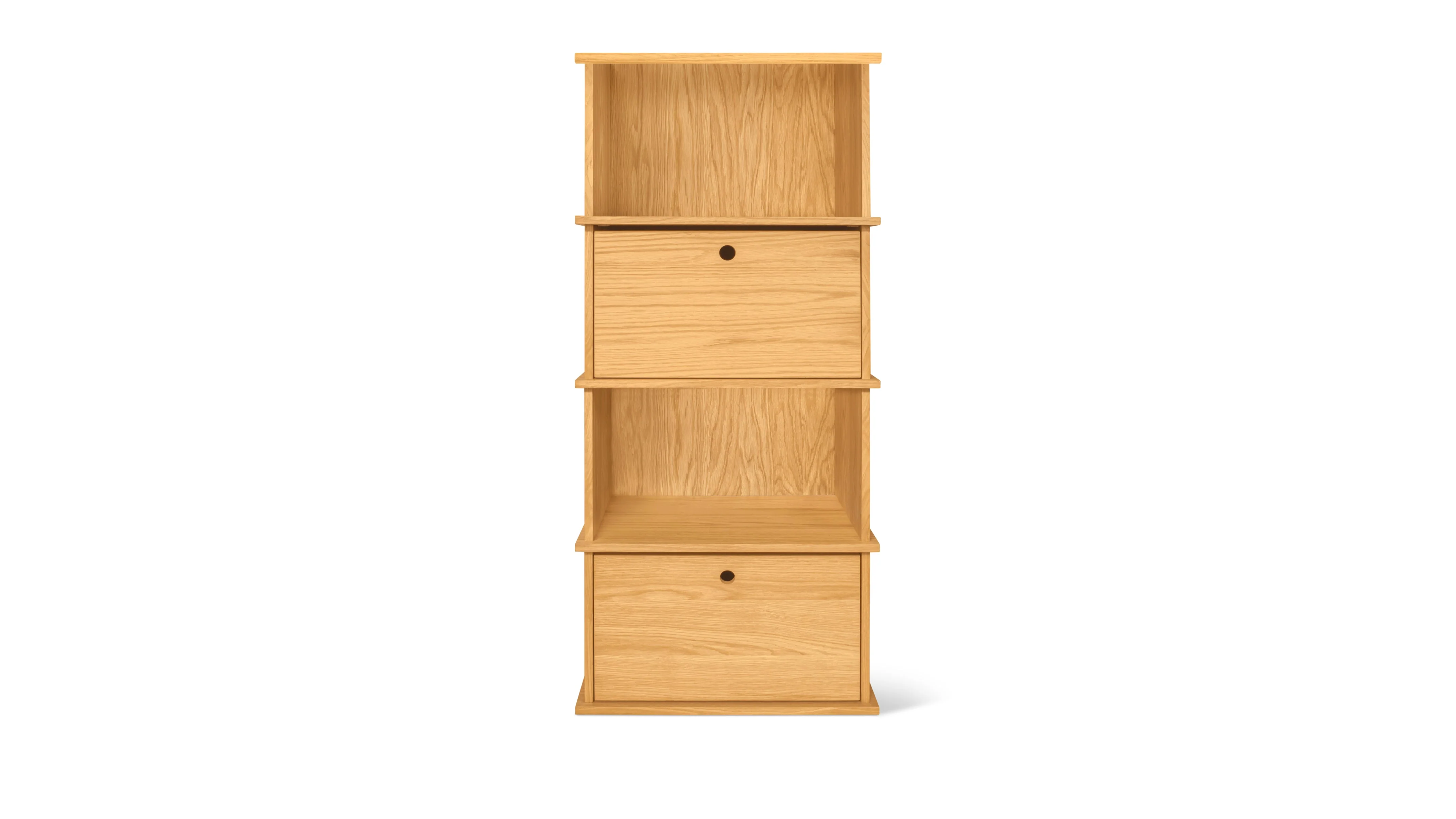Keep Stacking Storage System 4-Piece Tall, Open and Closed, White Oak - Image 2