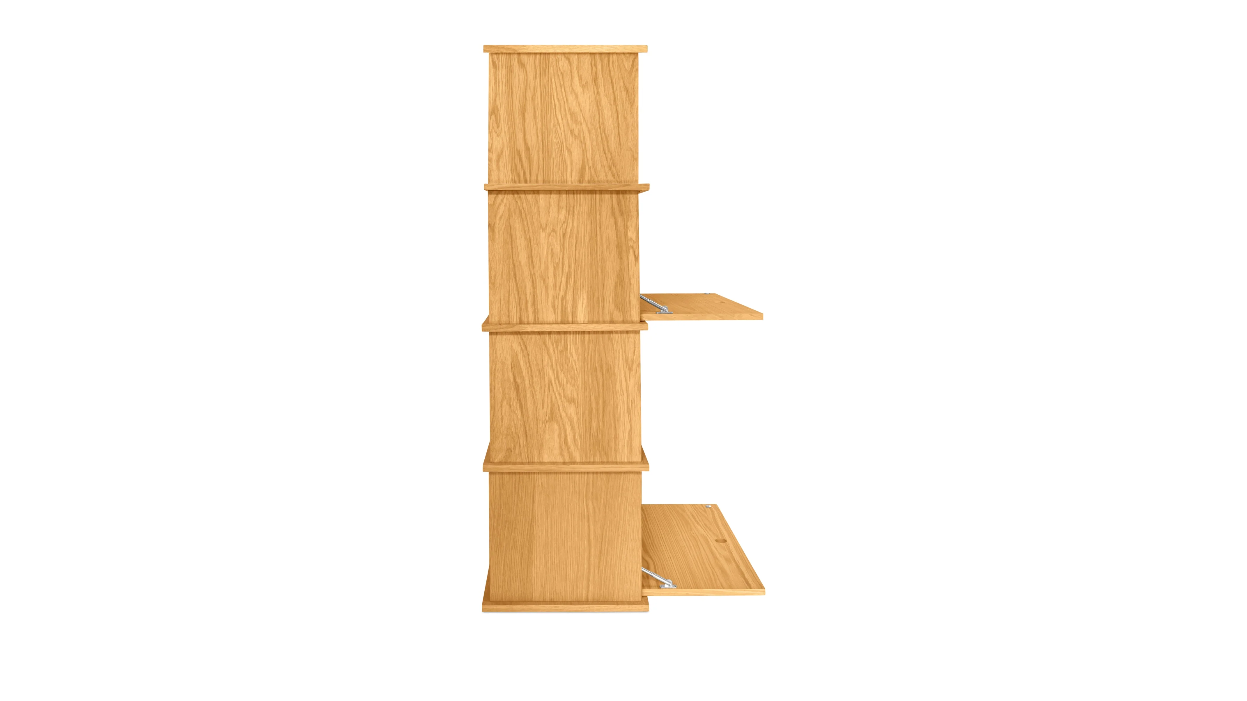 Keep Stacking Storage System 4-Piece Tall, Open and Closed, White Oak - Image 8
