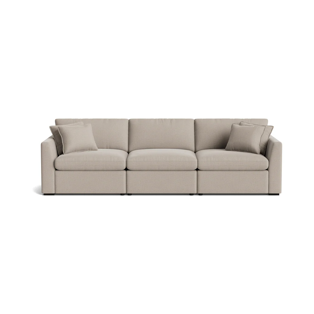 Lift Off Power Recliner 3-Piece Modular Sofa, Light Pebble