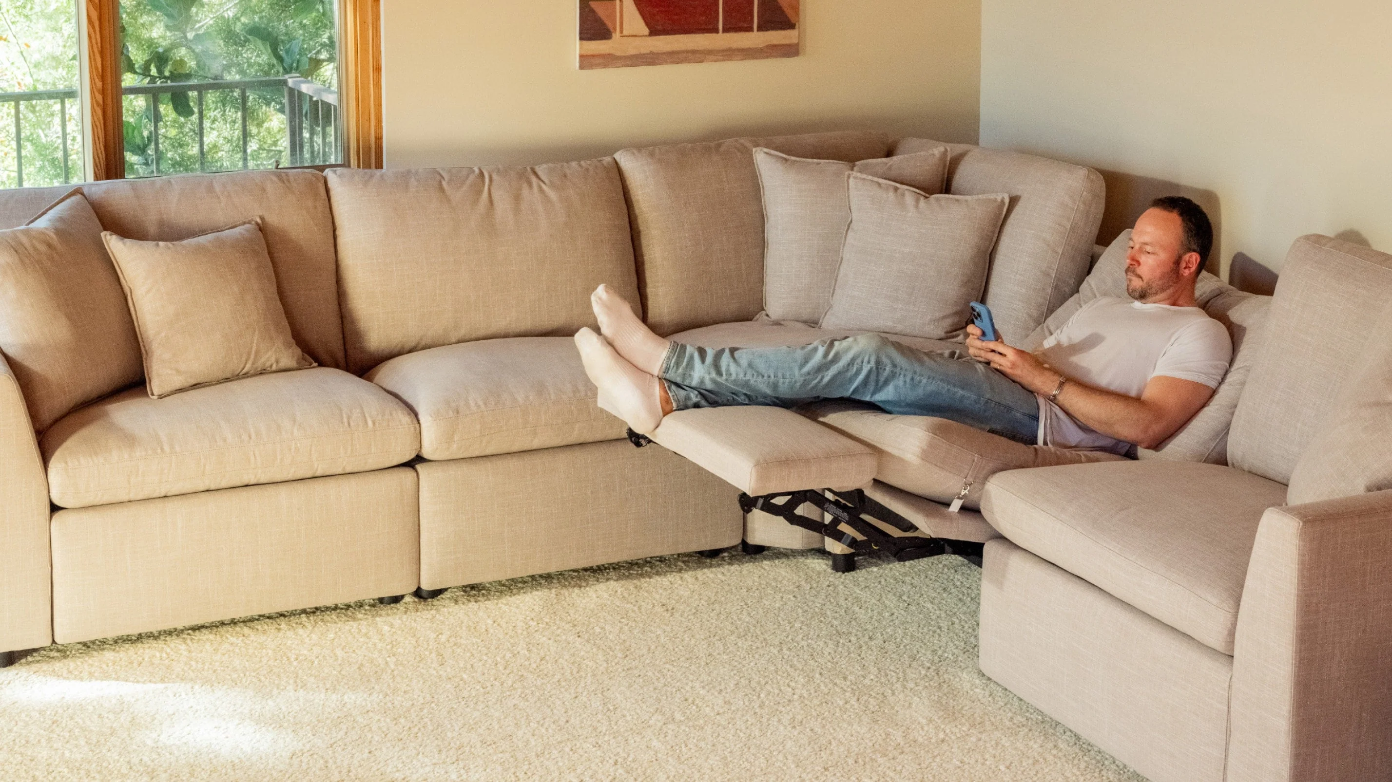 Lift Off Power Recliner Armless Chair, Light Pebble - Image 8
