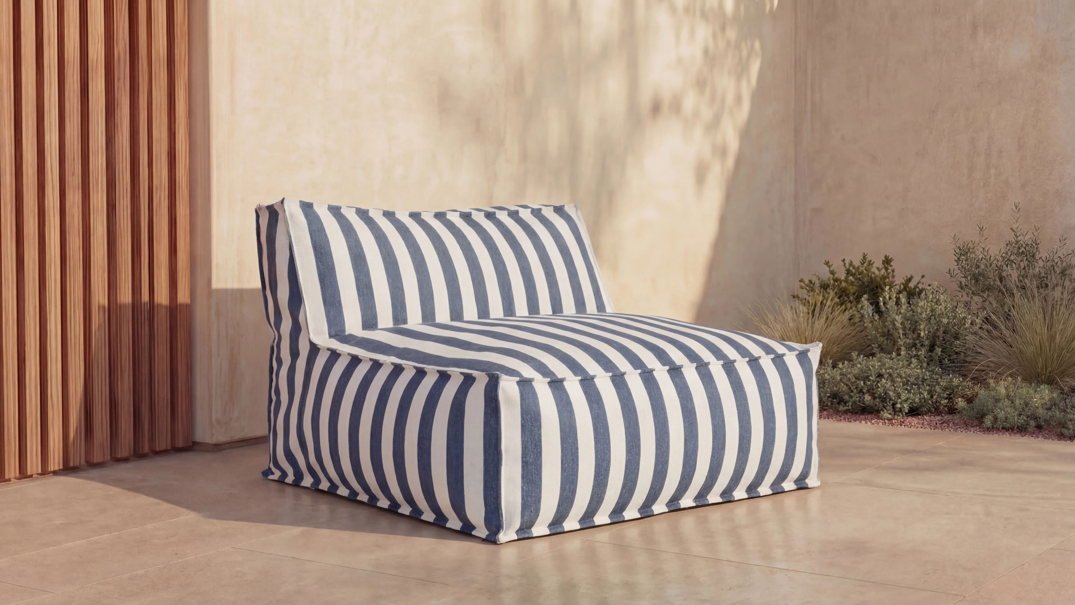 Make Waves Outdoor Loveseat, Ocean Stripe - Image 3