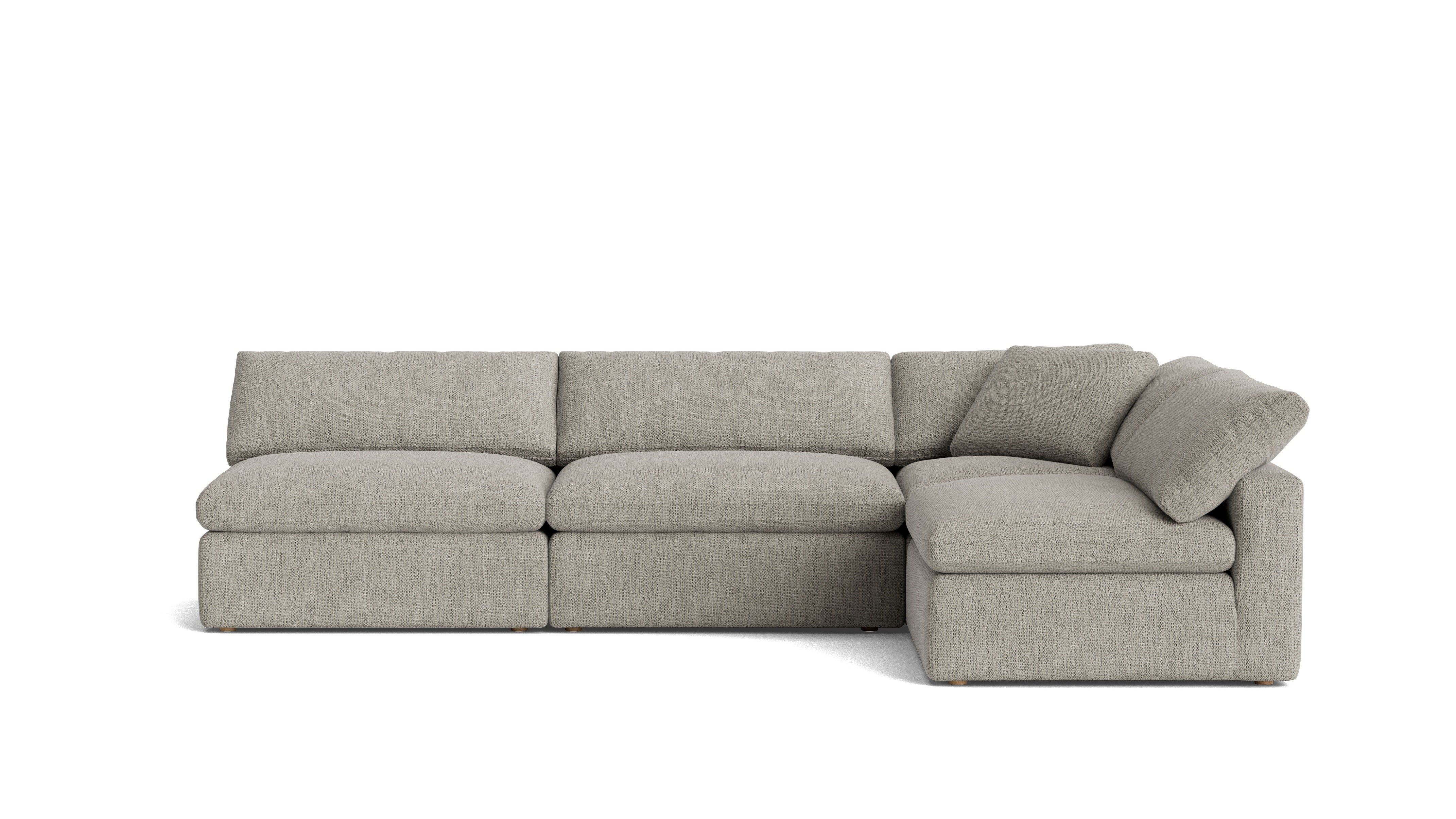 Movie Night™ 4-Piece Modular Sectional Open, Large, Oatmeal - Image 2