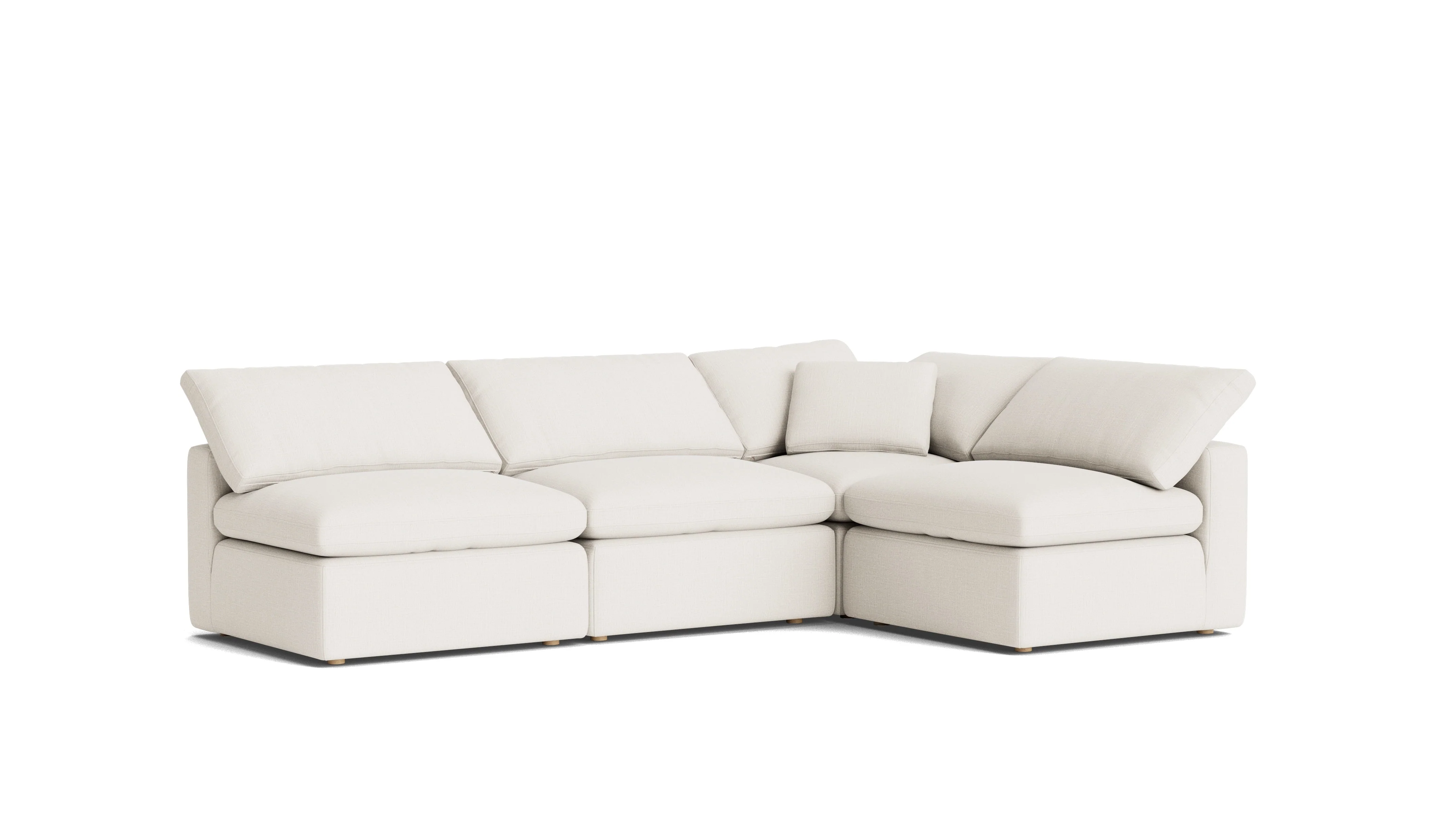 Movie Night™ 4-Piece Modular Sectional Open, Standard, Cream Linen - Image 4