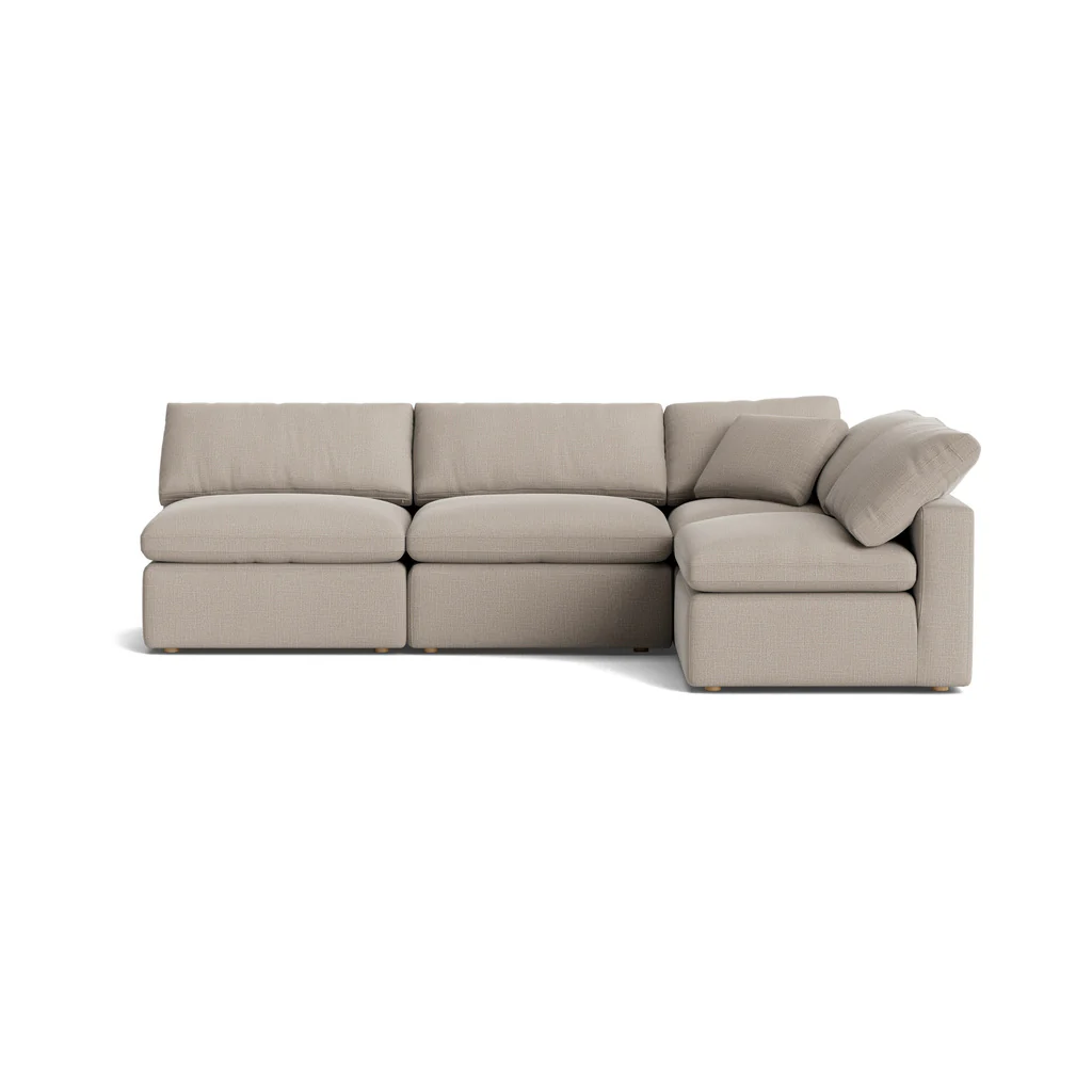 Movie Night™ 4-Piece Modular Sectional Open, Standard, Light Pebble