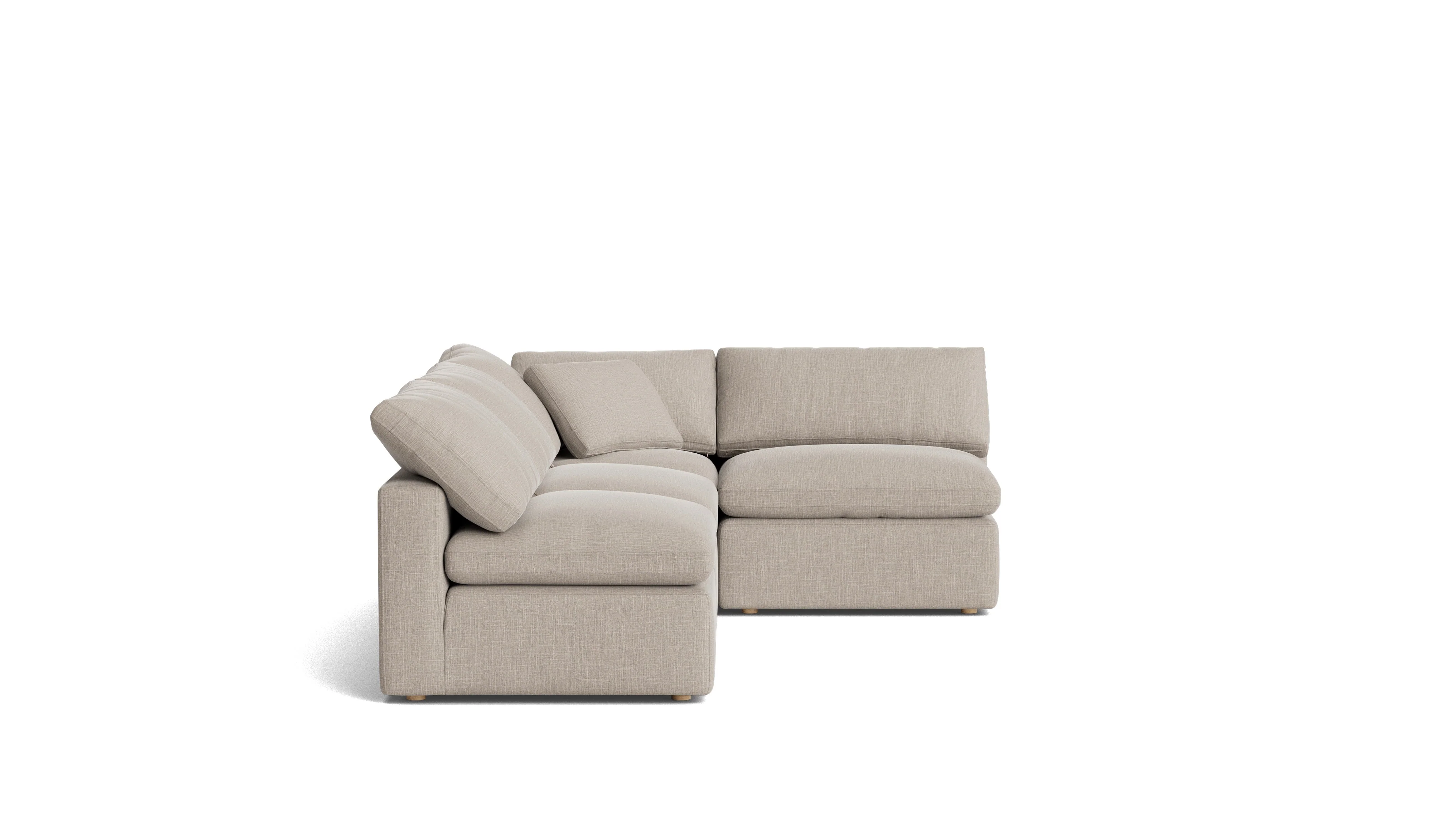Movie Night™ 4-Piece Modular Sectional Open, Standard, Light Pebble - Image 4