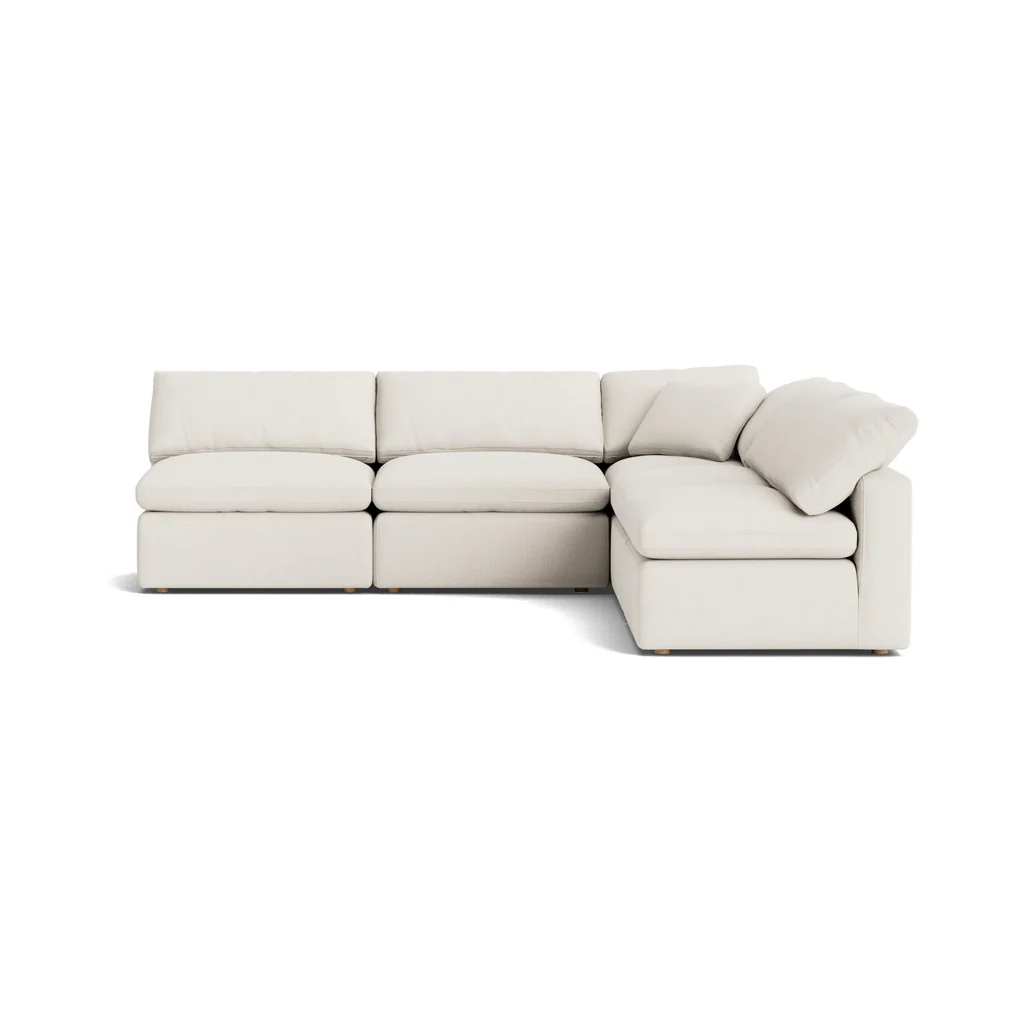 Movie Night™ 5-Piece Modular Sectional Open, Standard, Cream Linen