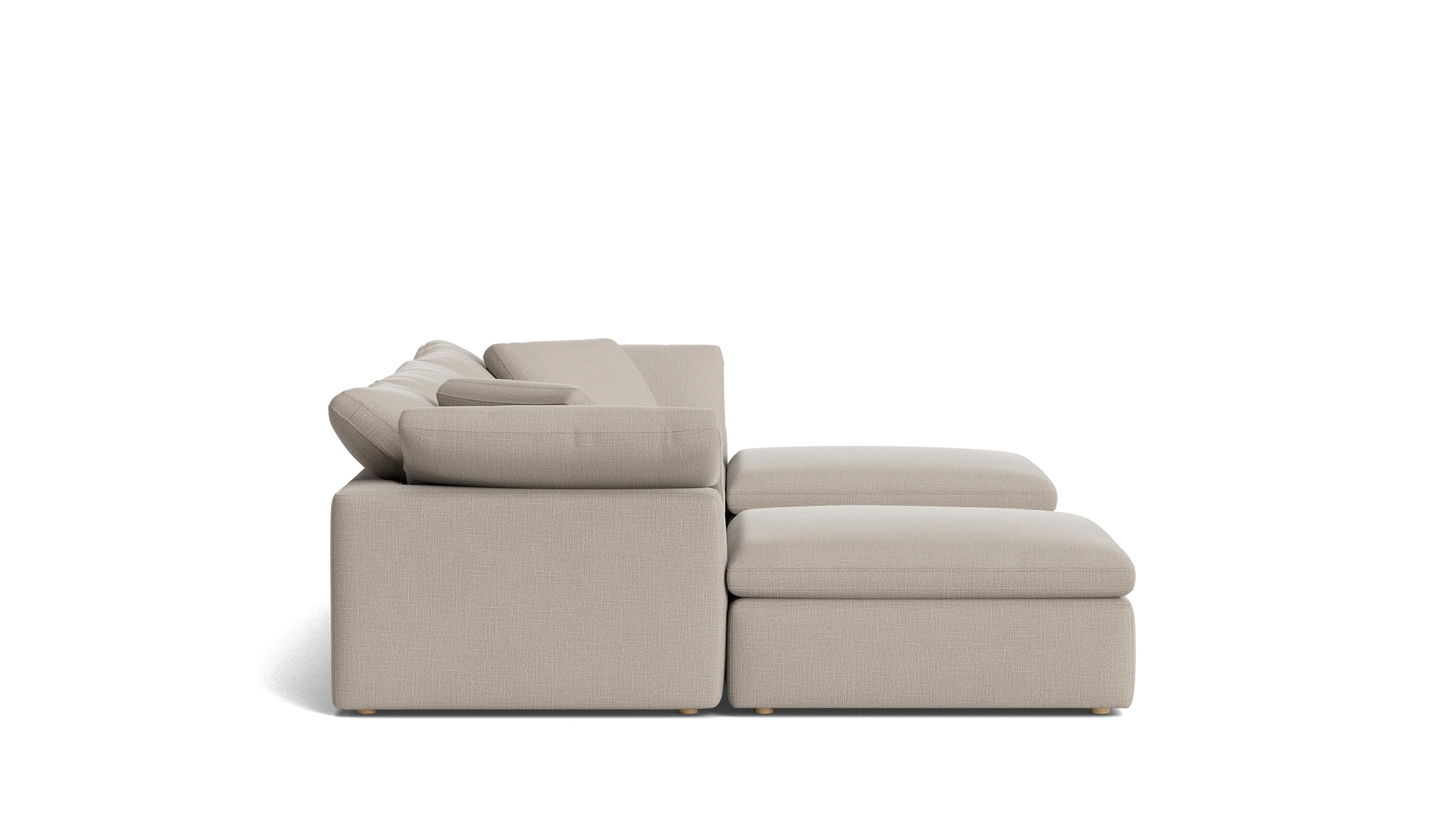 Movie Night™ 5-Piece Modular U-Shaped Sectional, Large, Light Pebble - Image 4
