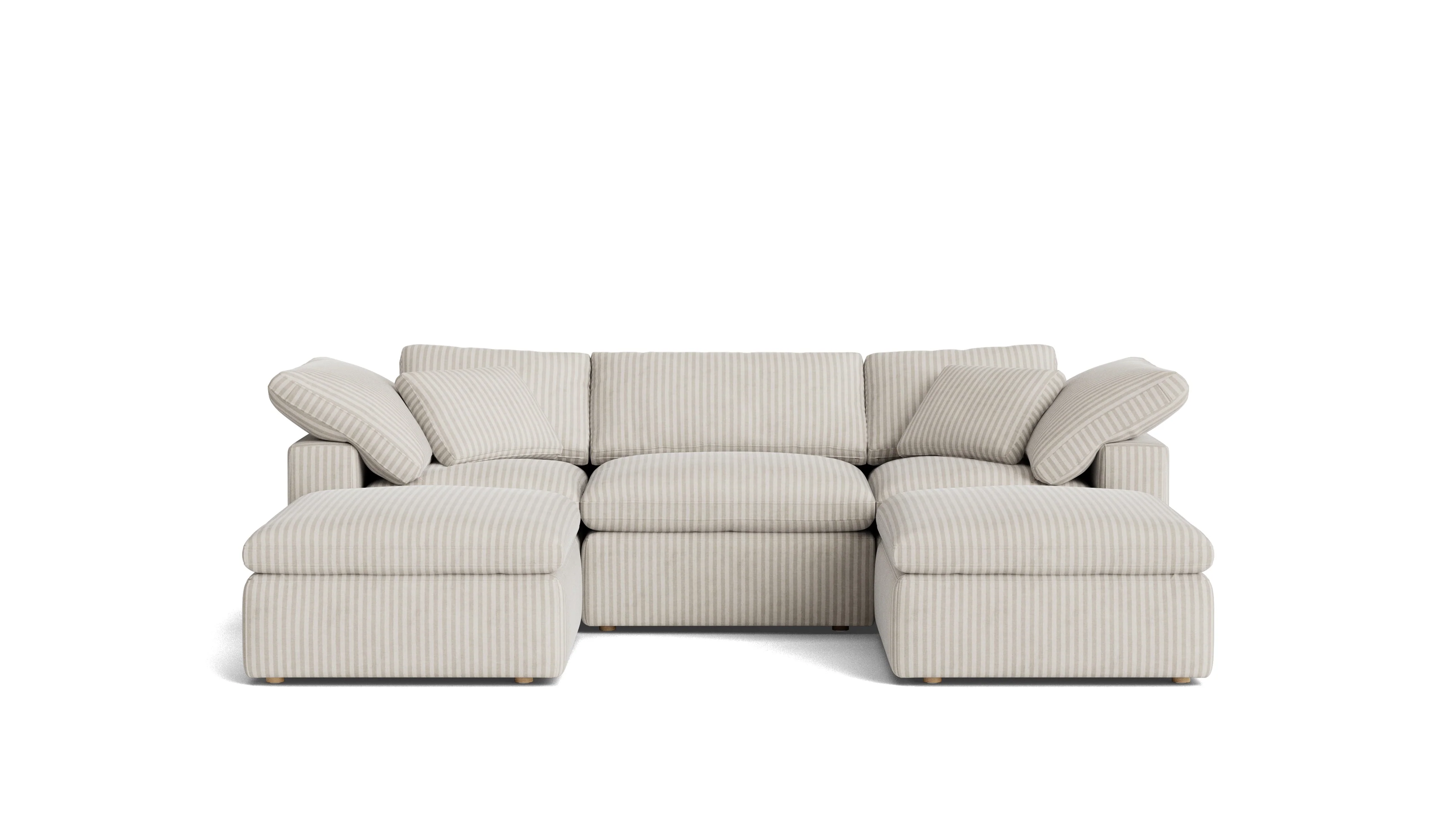 Movie Night™ 5-Piece Modular U-Shaped Sectional, Standard, Newport Stripe - Image 2