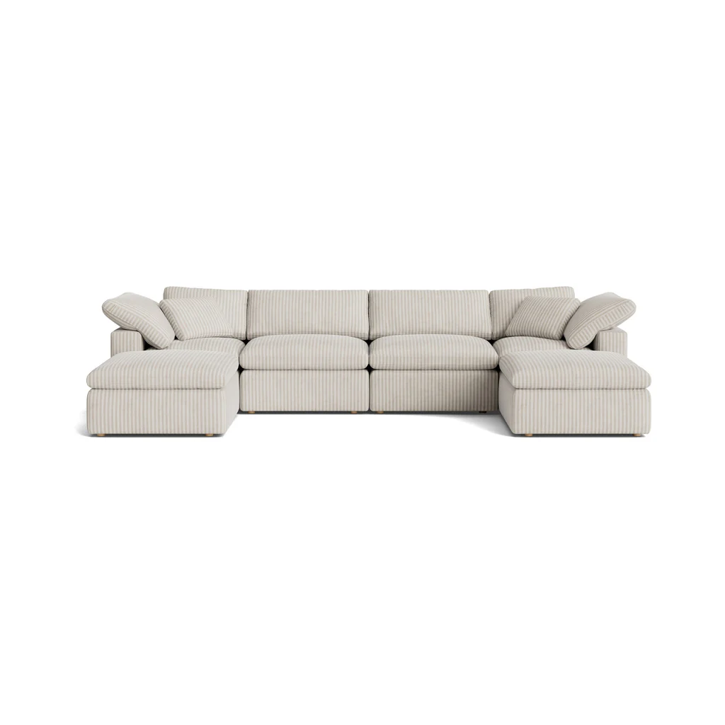 Movie Night™ 6-Piece Modular U-Shaped Sectional, Standard, Newport Stripe